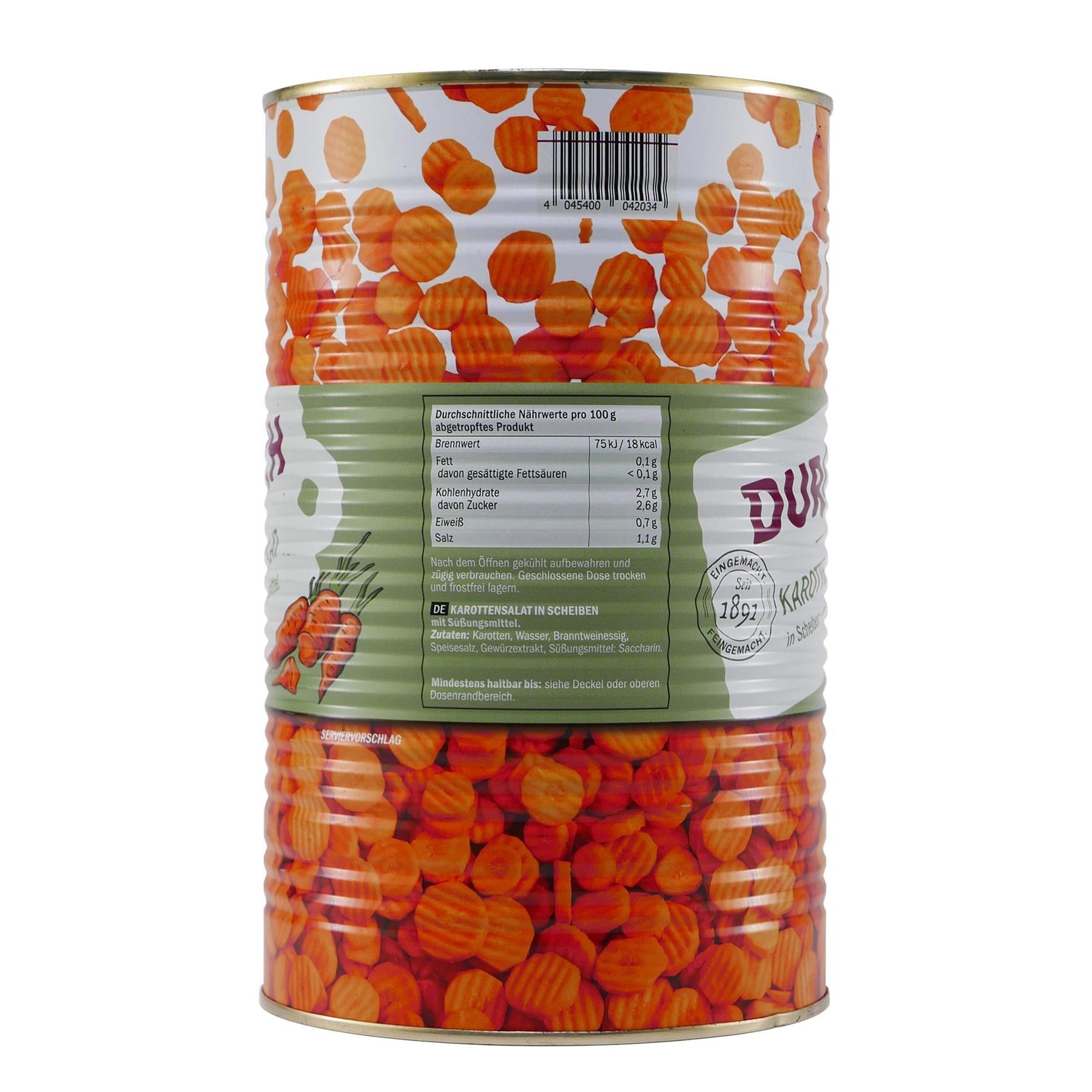 Durach Karotten-Salat in Scheiben 4,0KG