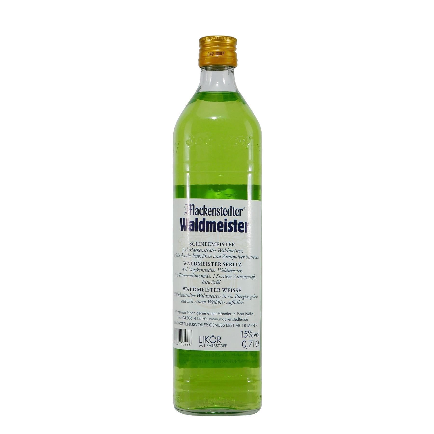 Mackenstedter Waldmeister Likör mit Geschenk-Holzkiste