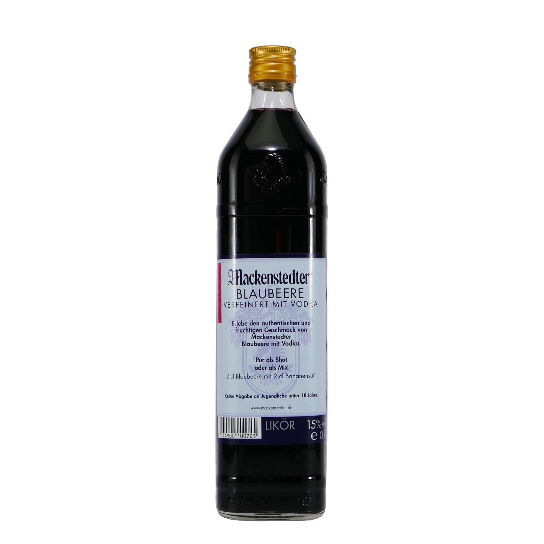 Mackenstedter Blaubeere Likör mit Geschenk-Holzkiste