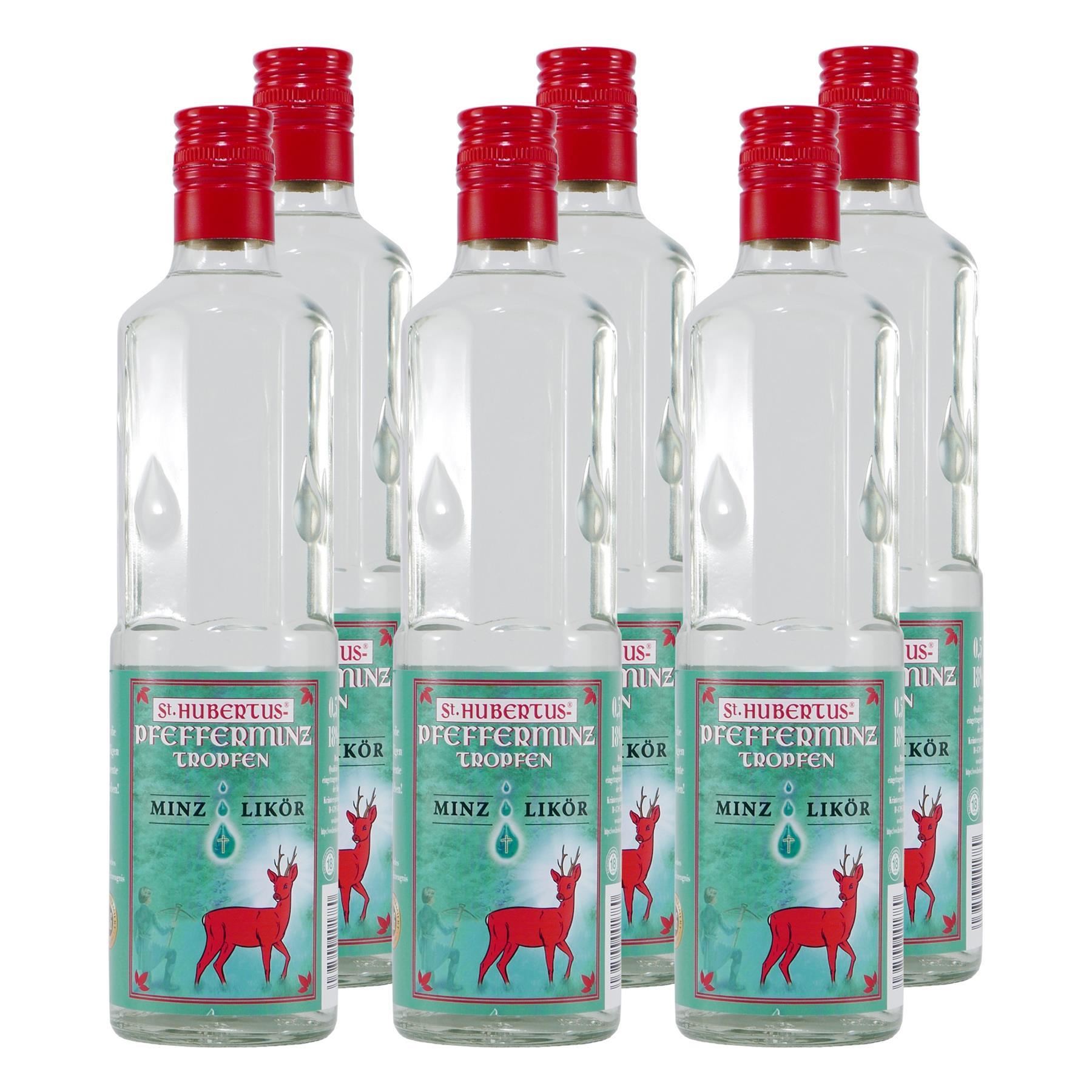 St. Hubertus Pfefferminz-Tropfen Likör (6 x 0,5L)