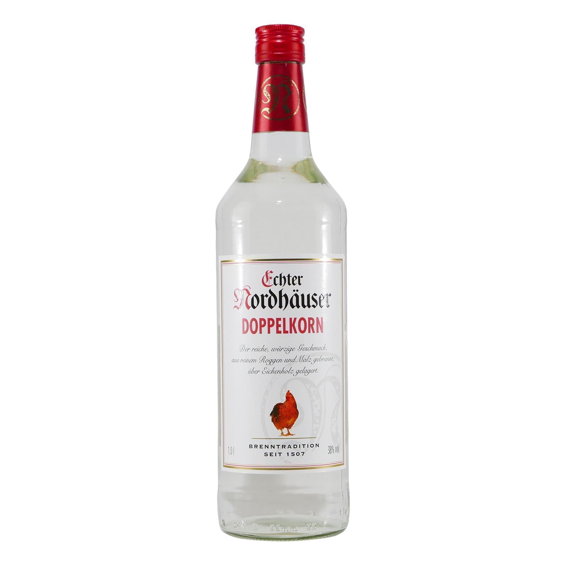 Echter Nordhäuser Doppelkorn 1L mit Geschenk-HK