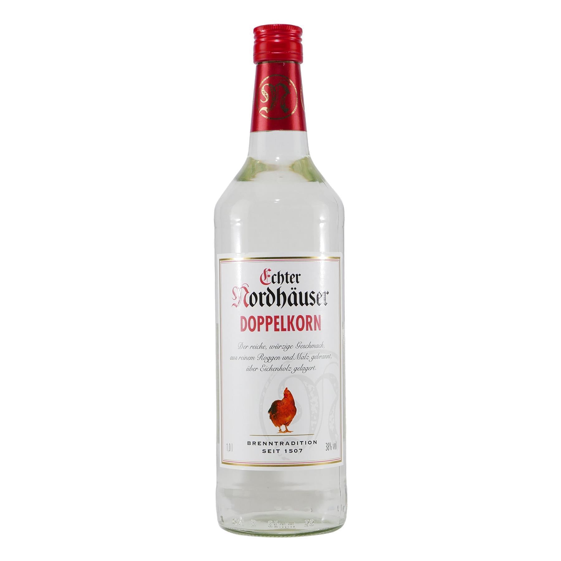 Echter Nordhäuser Doppelkorn 1L mit Geschenk-HK