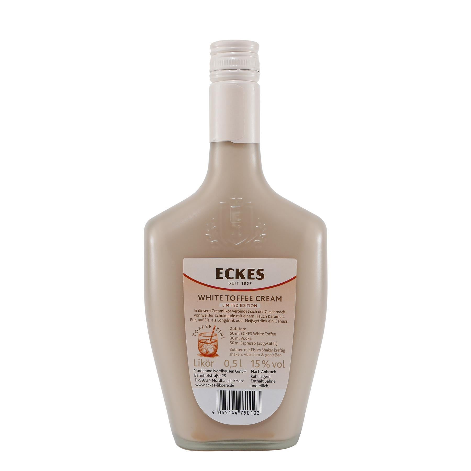 Eckes White Toffee Cream Likör mit Geschenk-Holzkiste