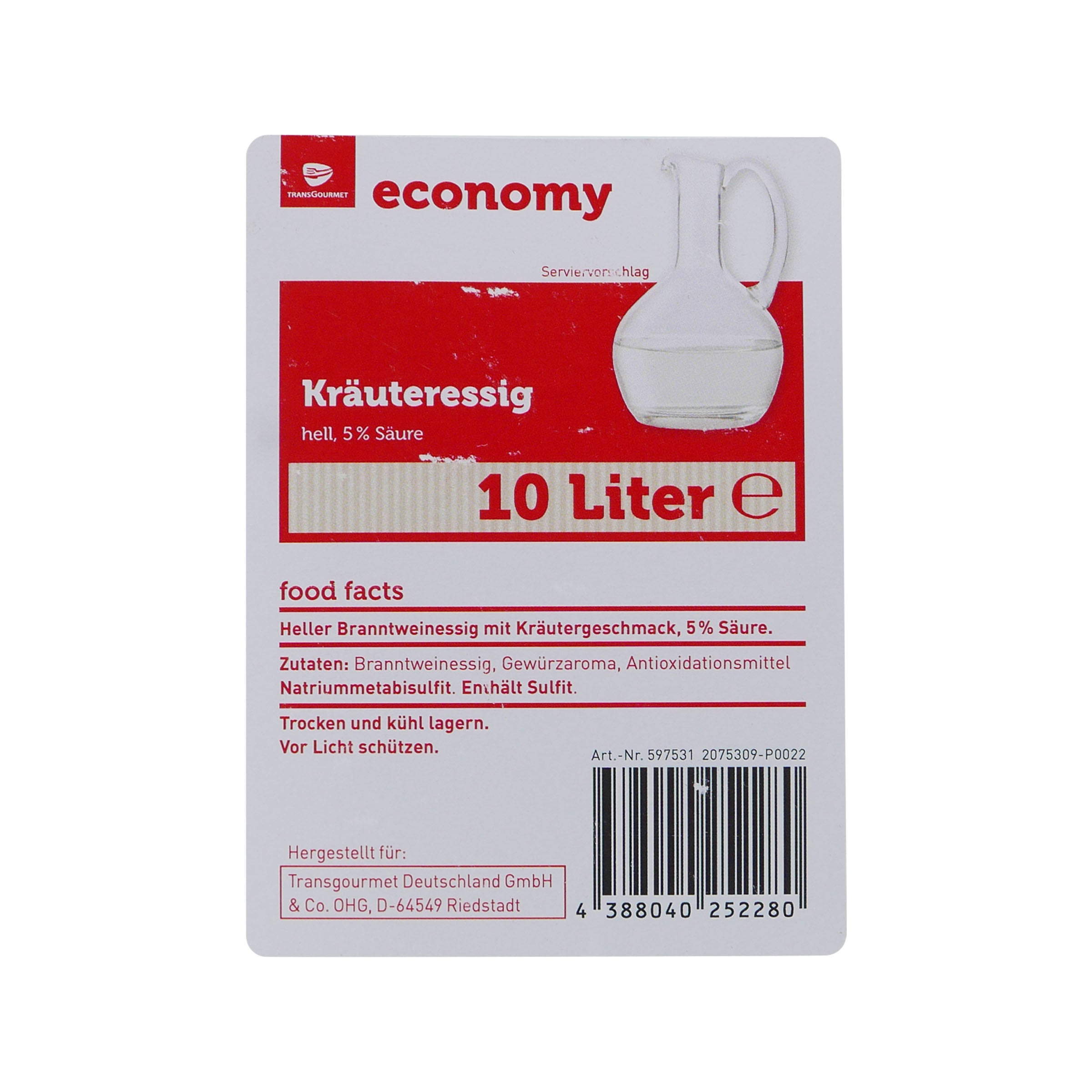 Economy Kräuteressig hell (5% Säure) 10L