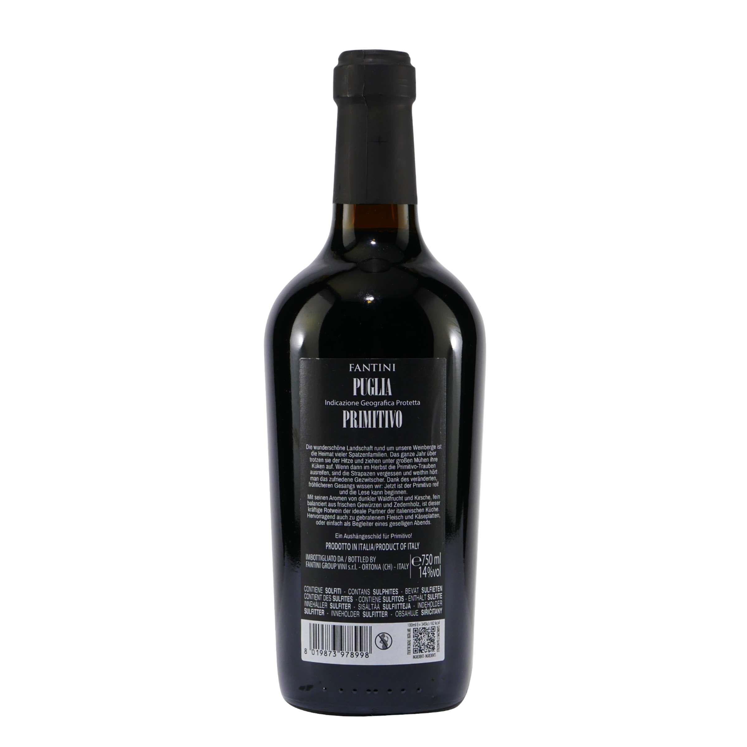 Farnese Primitivo Puglia Rotwein IGP -trocken- (6 x 0,75L)