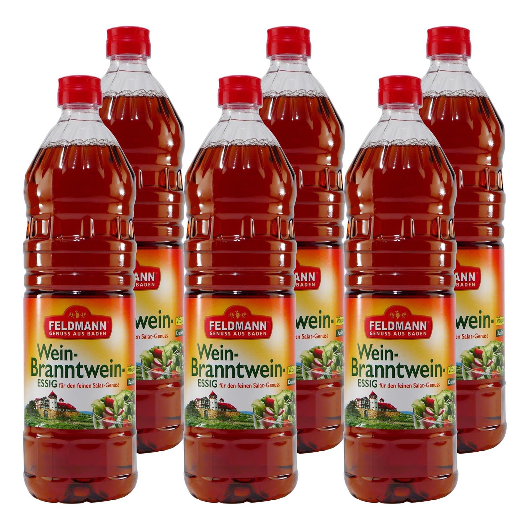 Feldmann Wein-Branntwein-Essig 5% -dunkel- (10 x 1,0L)