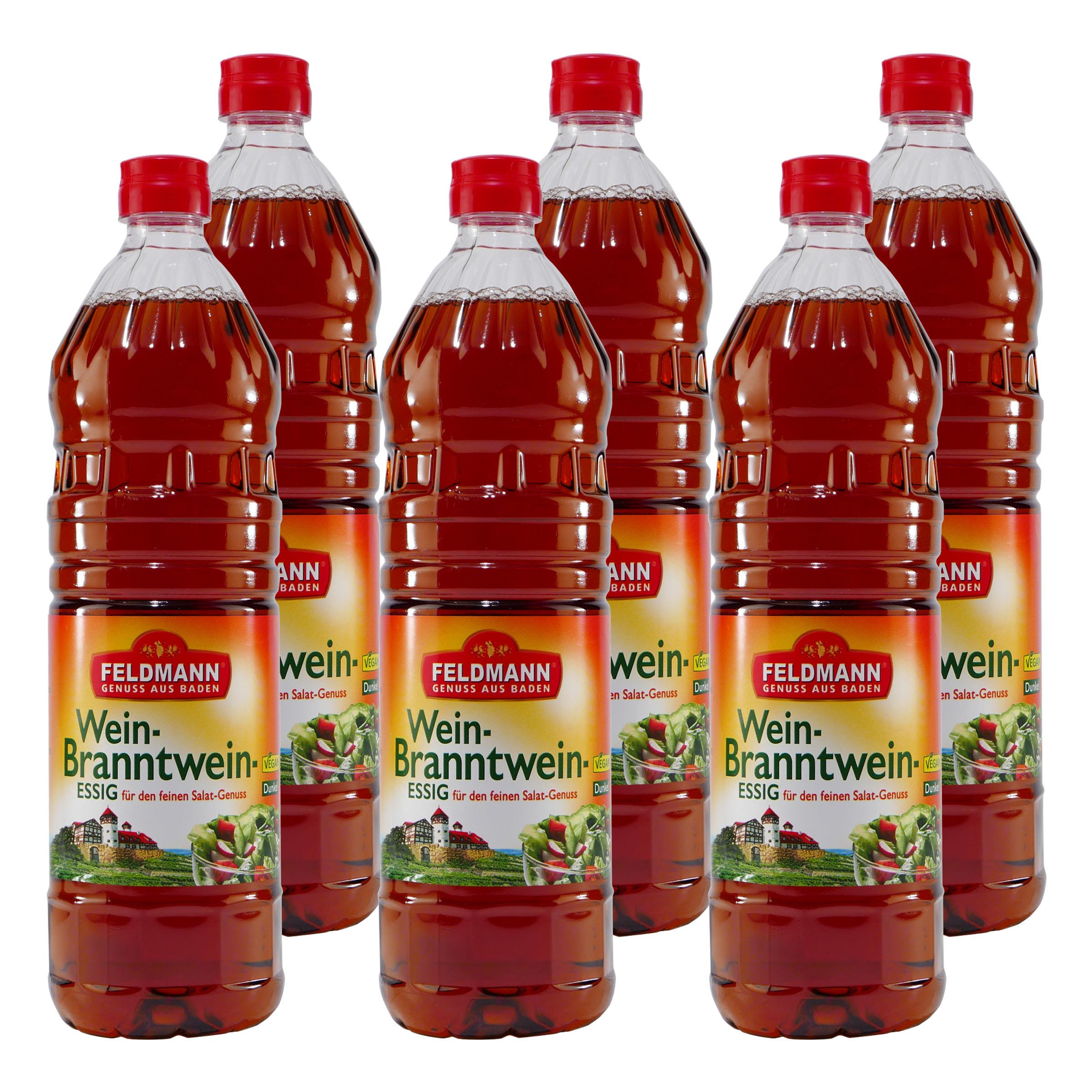 Feldmann Wein-Branntwein-Essig 5% -dunkel- (10 x 1,0L)