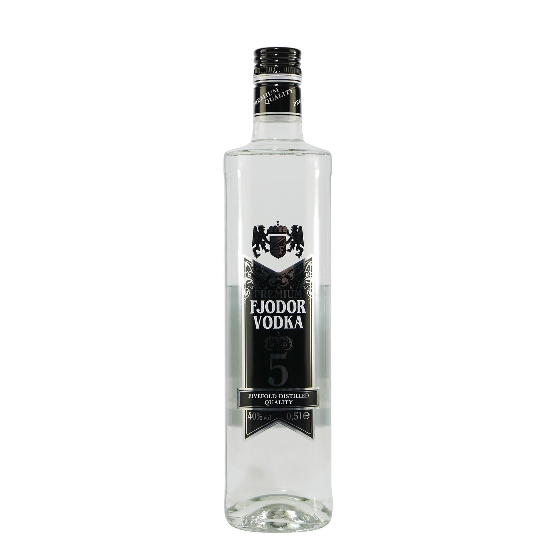 Fjodor Vodka Fivefold Distilled mit Geschenk-Holzkiste