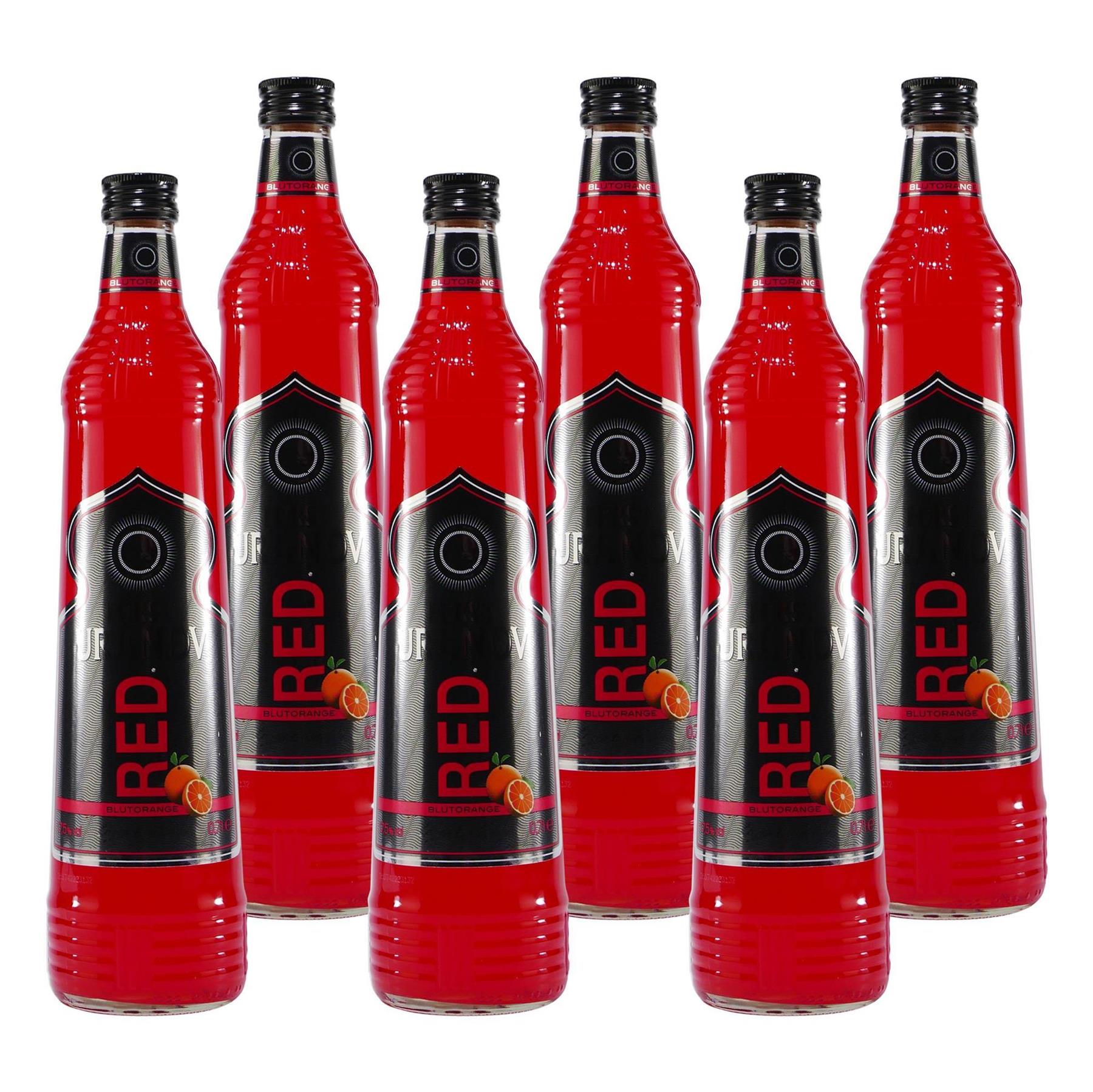 Fürst Uranov Red Blutorange Likör mit Vodka (6 x 0,7L)