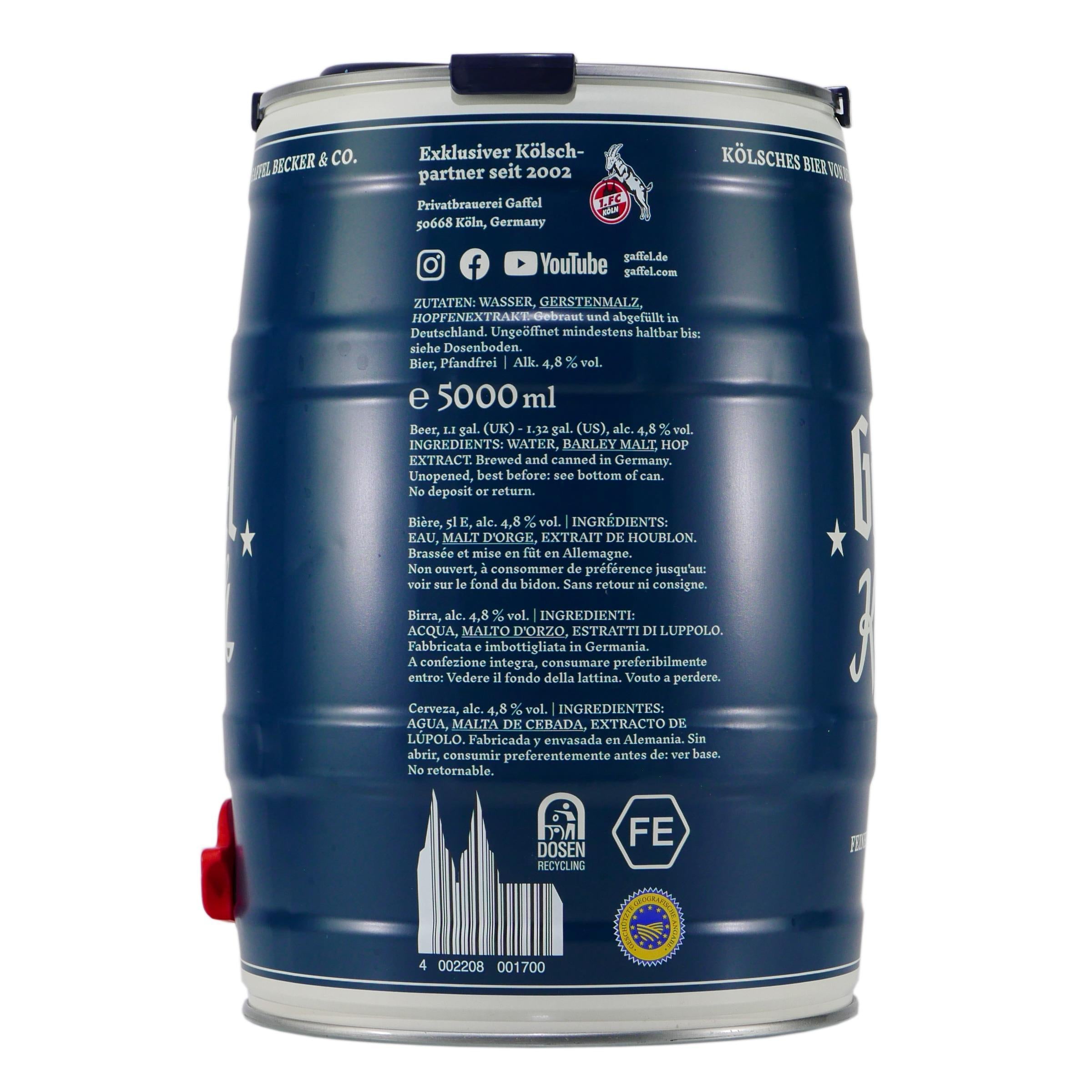 Gaffel Kölsch Bierfass (2 x 5,0L)