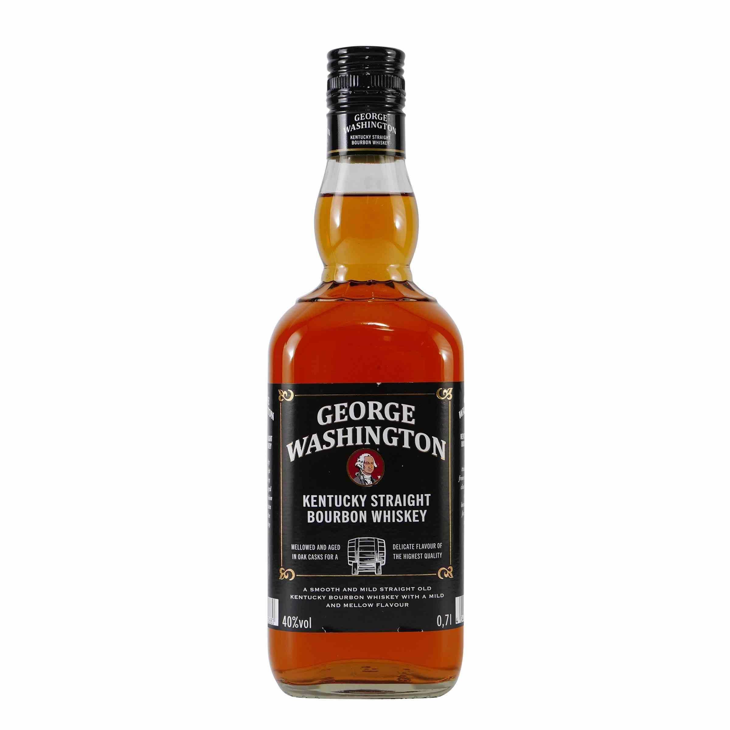 George Washington Bourbon Whiskey mit Geschenk-Holzkiste