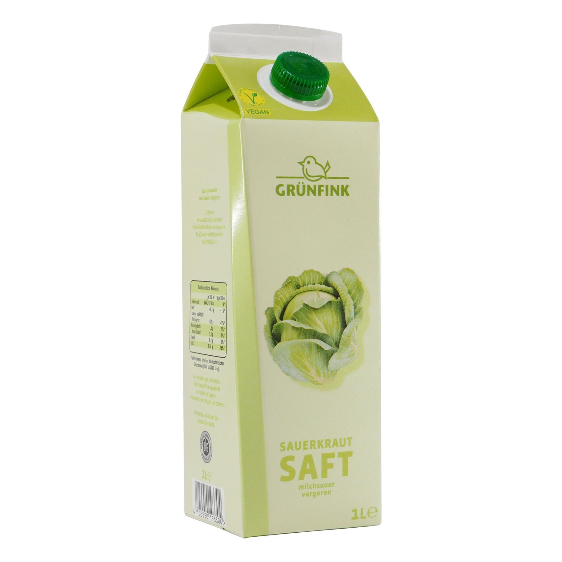 Grünfink Sauerkraut Saft (8 x 1,0L)