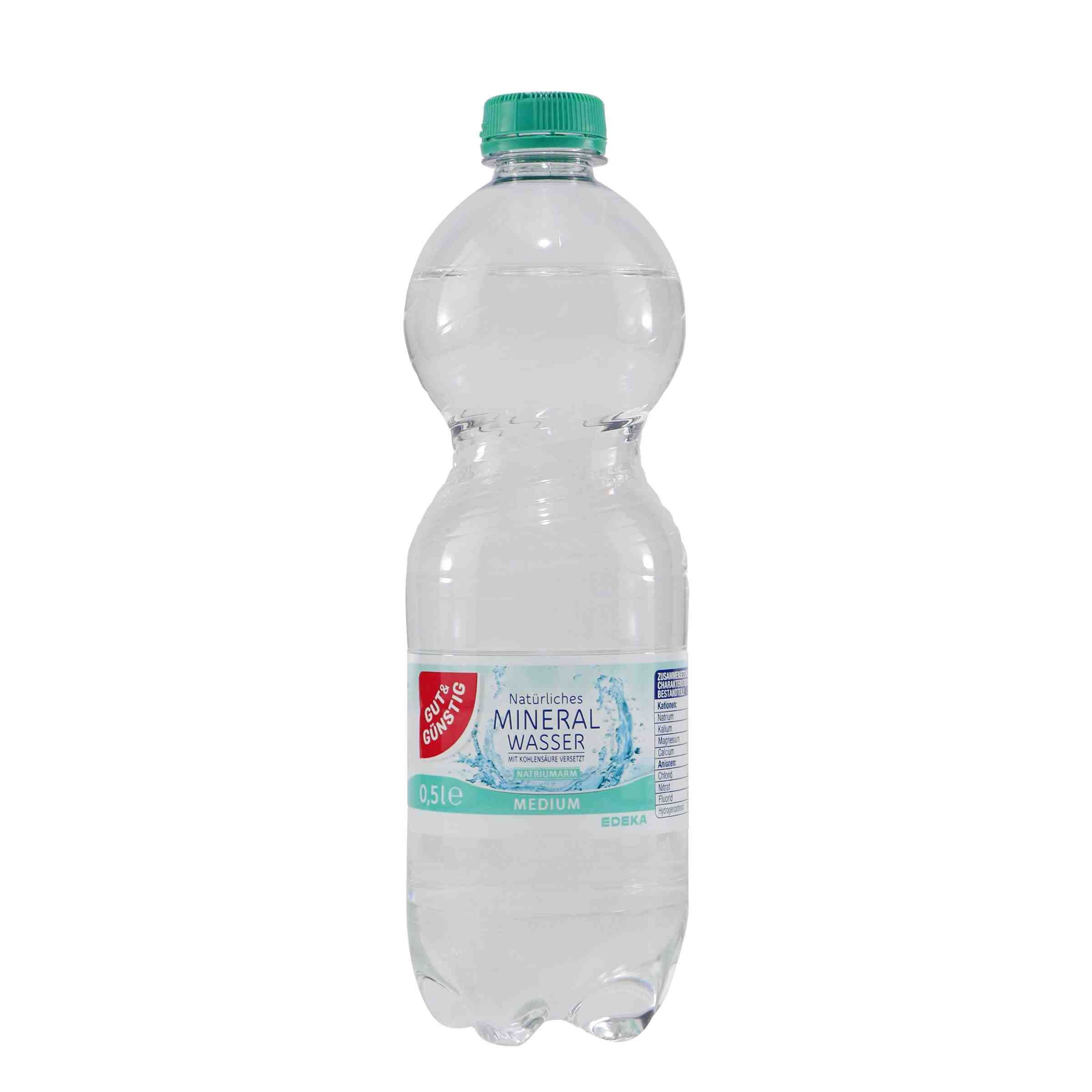 Gut & Günstig Mineralwasser -Medium- (9 x 0,5L)
