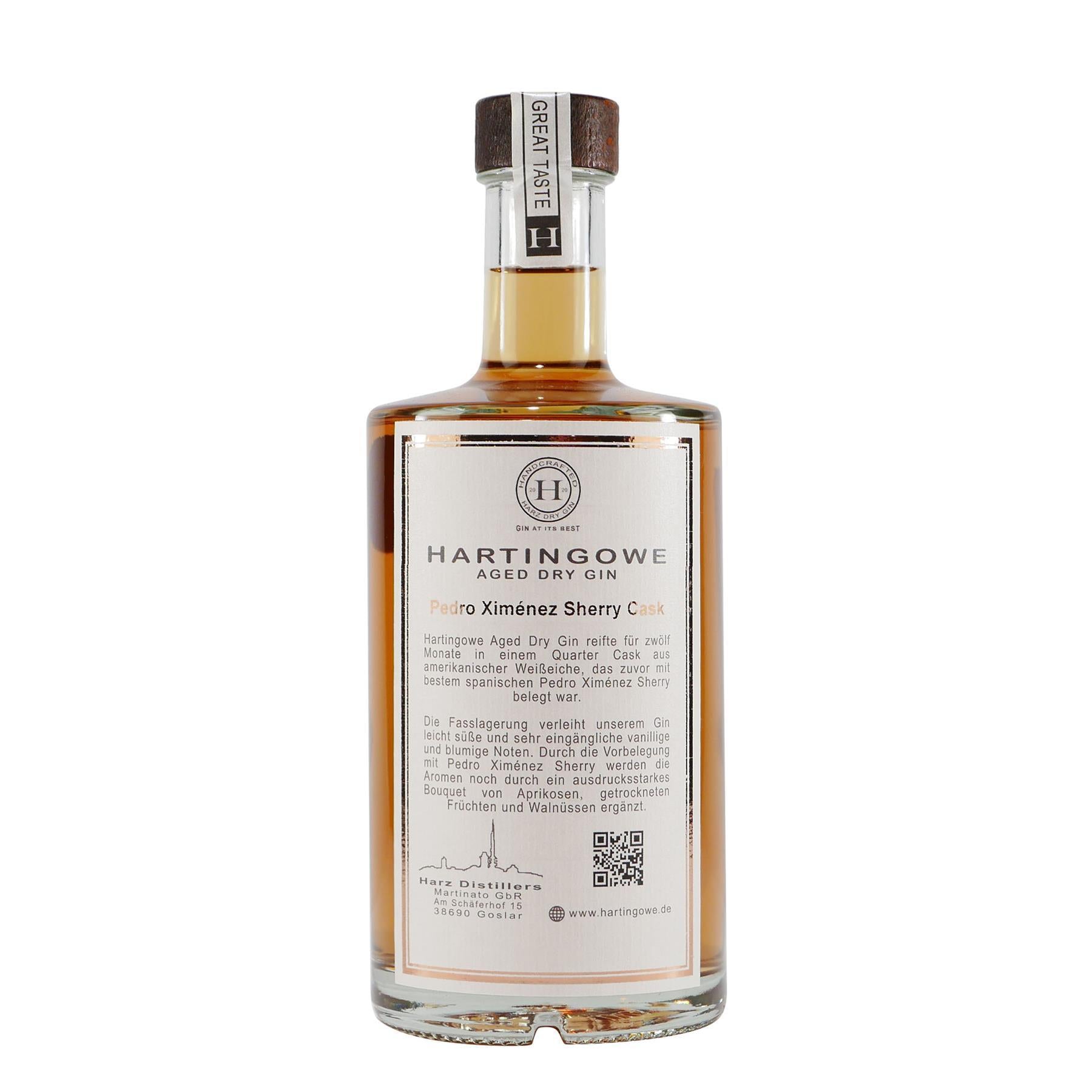 Hartingowe Dry Gin PX Sherry Cask mit Geschenk-Holzkiste