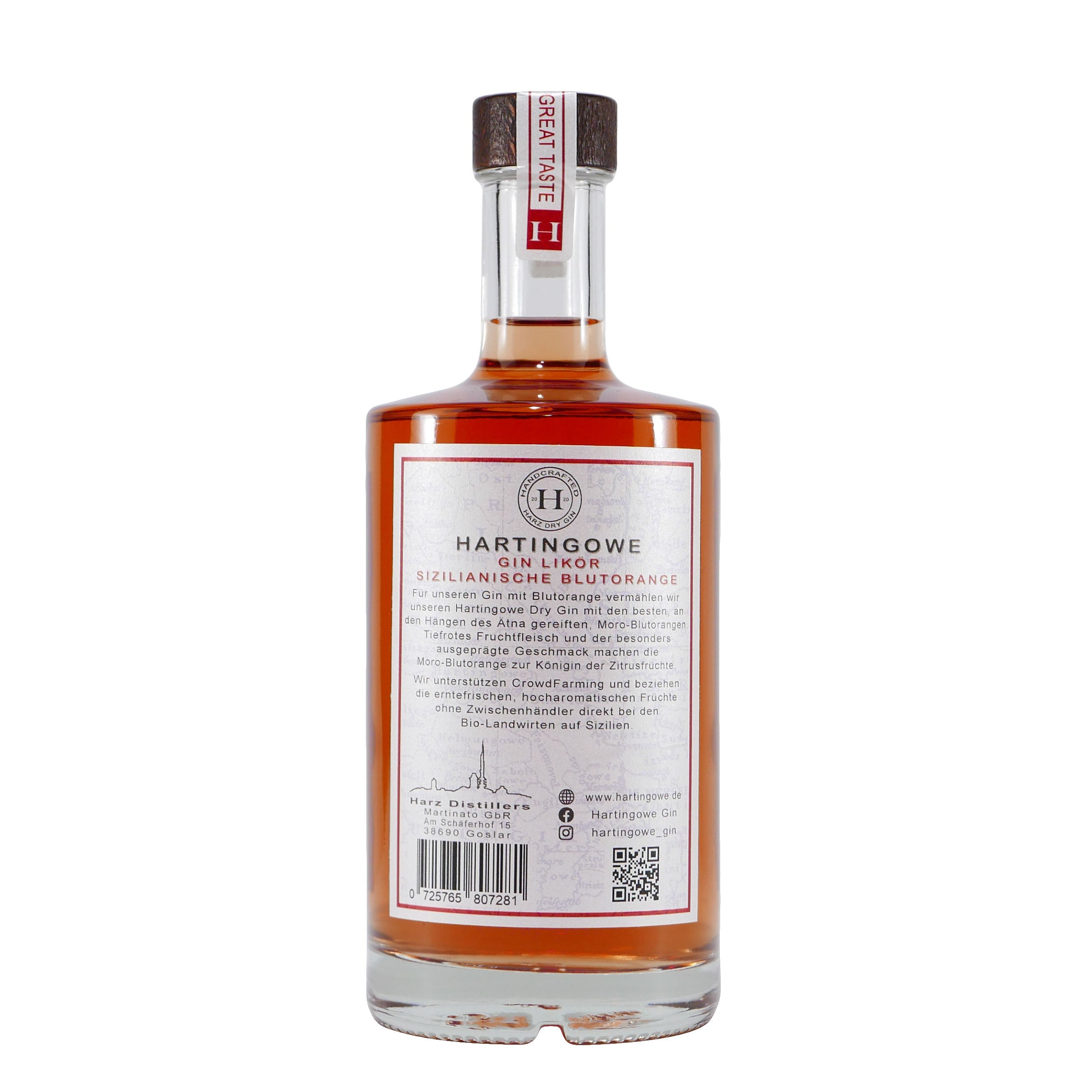 Hartingowe Sizilianische Blutorange Gin-Likör