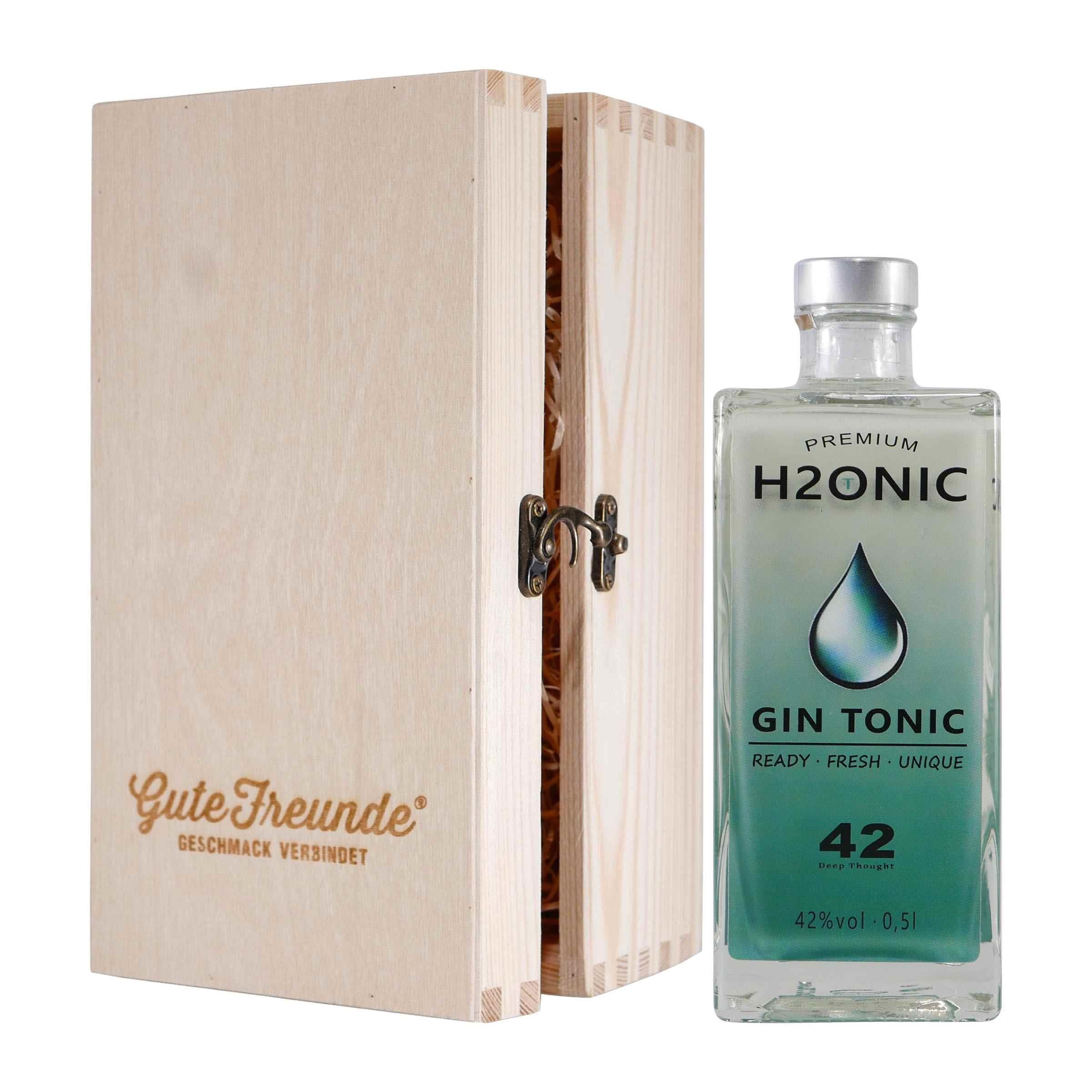 Hartingowe H2ONIC Gin mit Geschenk-Holzkiste