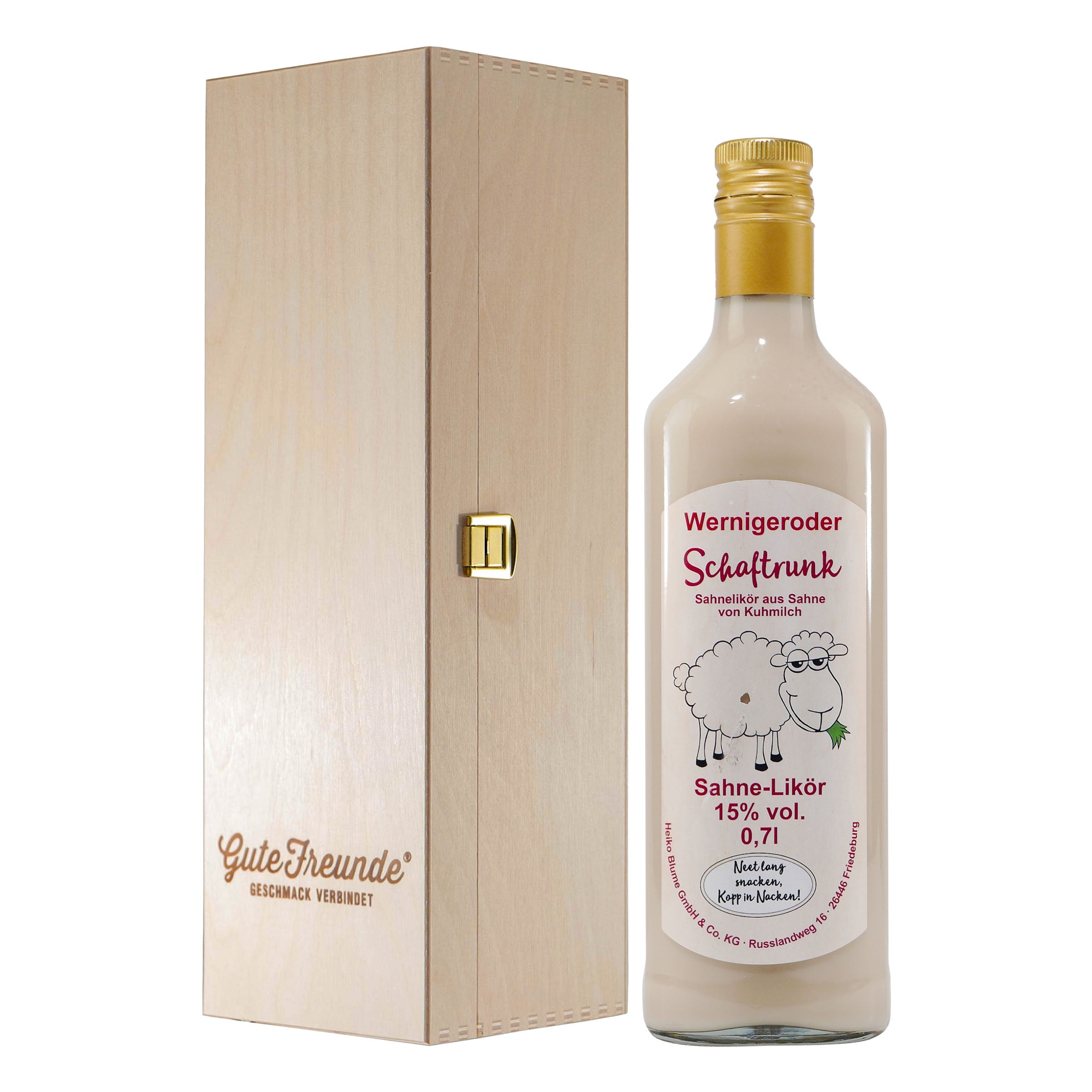 Blume Wernigeroder Schaftrunk Sahne-Likör mit Geschenk-HK