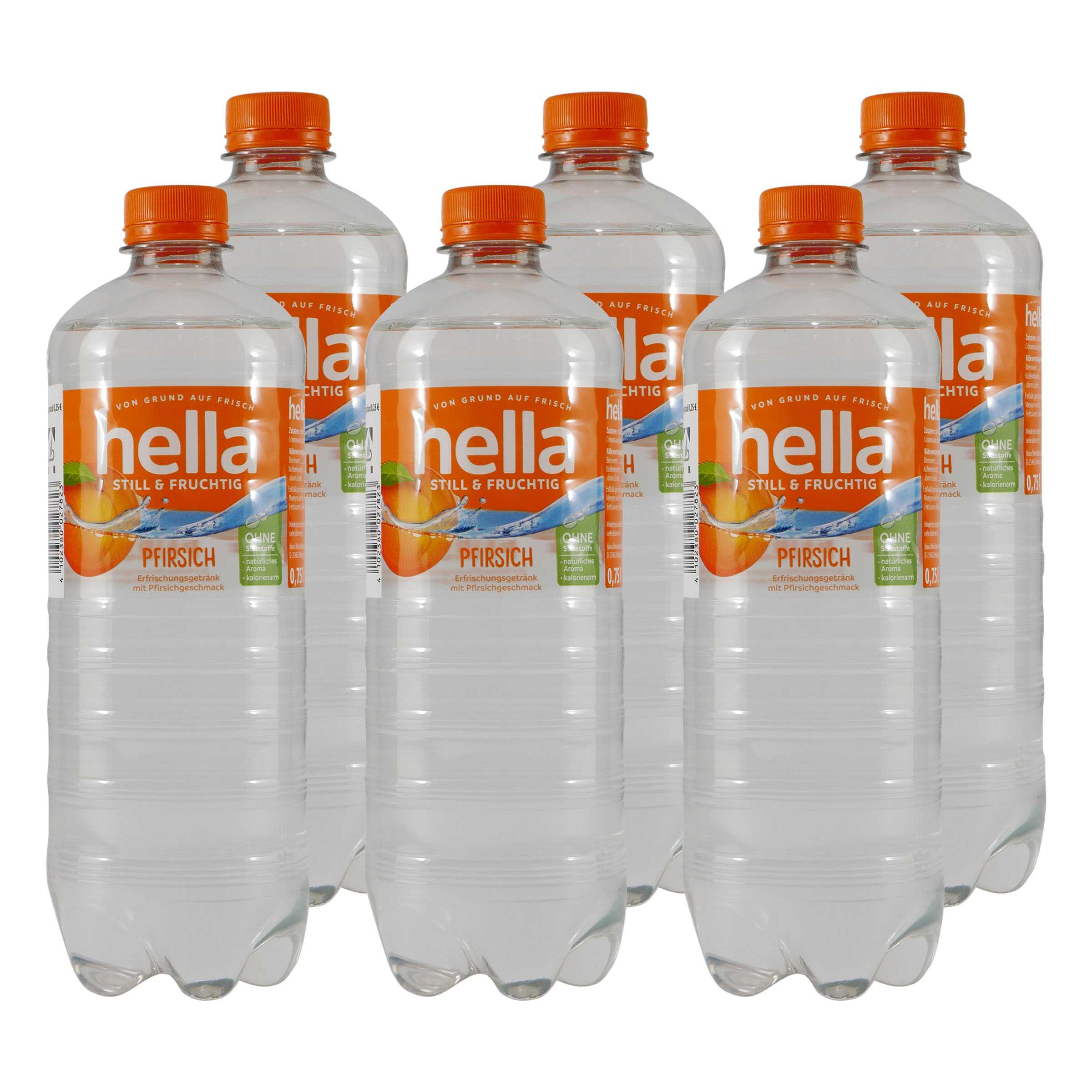 hella Pfirsich Erfrischungsgetränk (6 x 0,75L) EINWEG