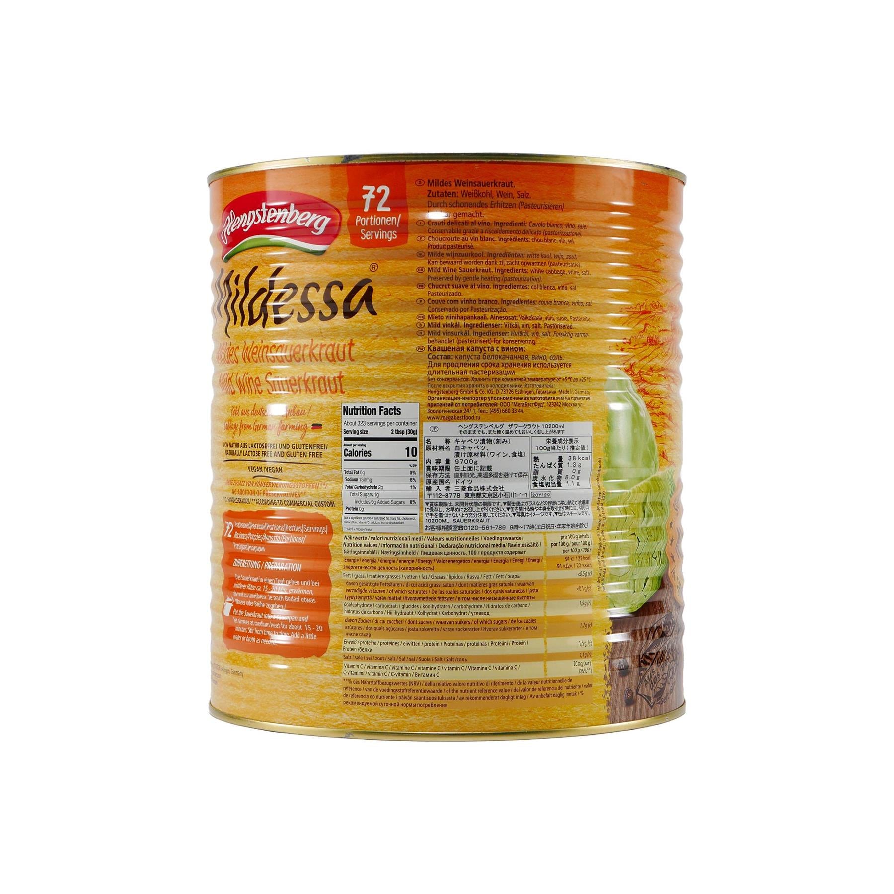 Hengstenberg Mildessa Weinsauerkraut -mild- 9,7KG