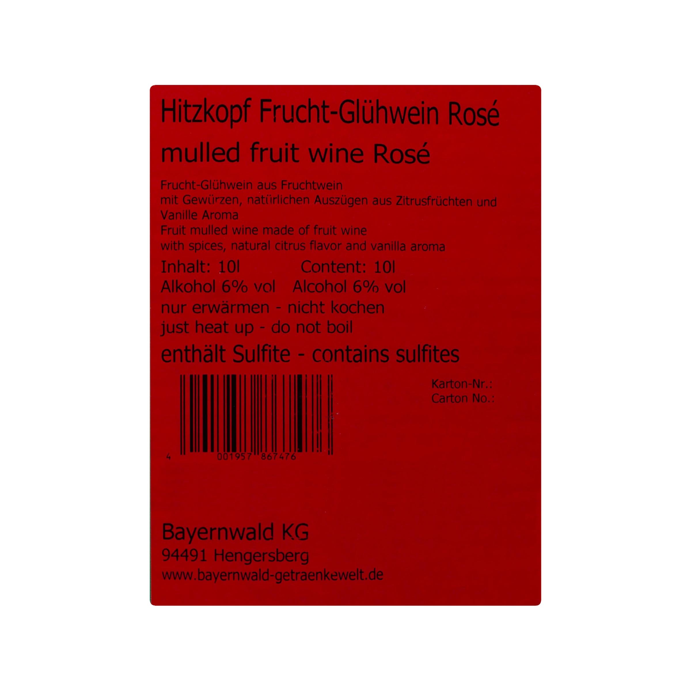 Hitzkopf Frucht-Glühwein Rosé 10L BIB