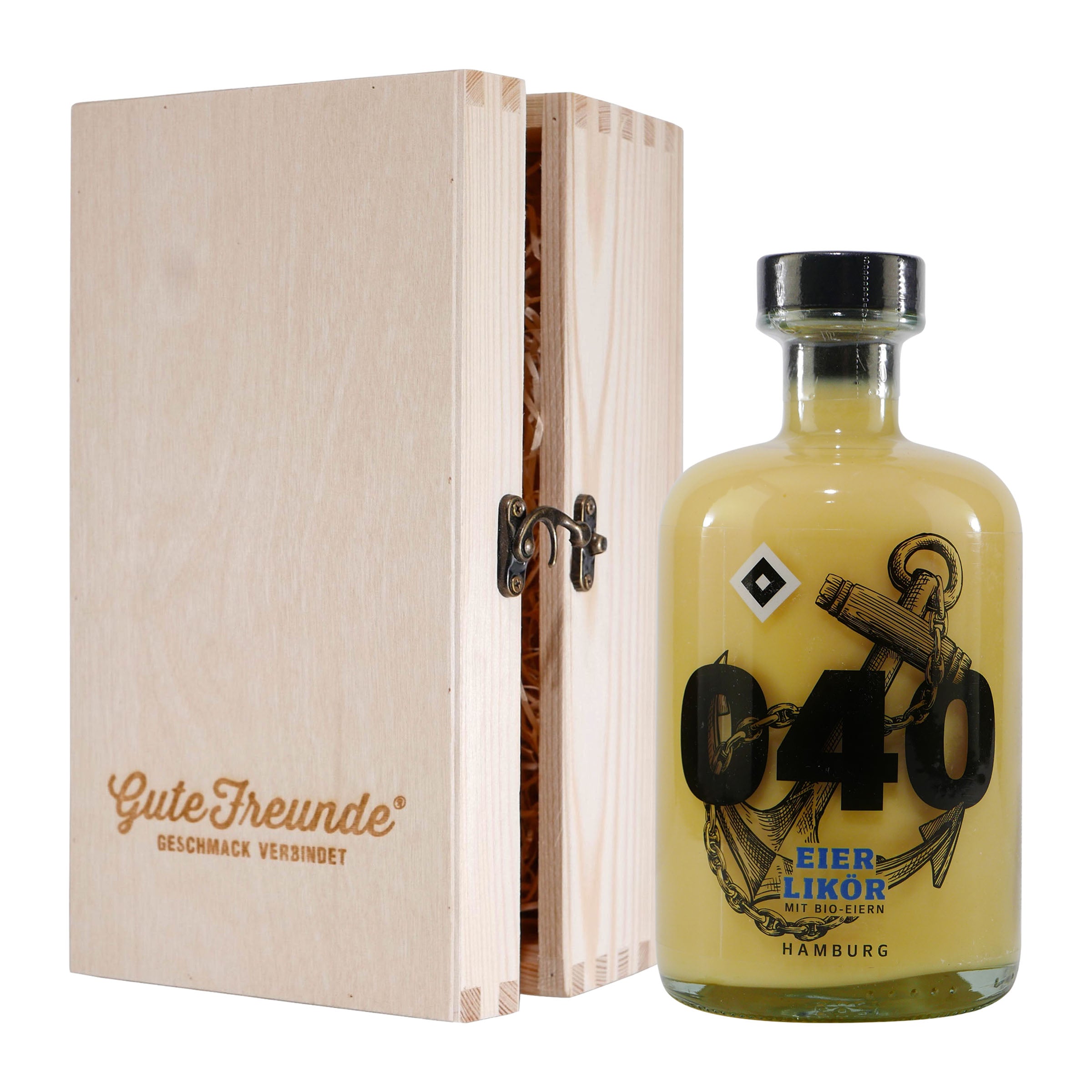 HSV 040 Eier-Likör mit Geschenk-Holzkiste