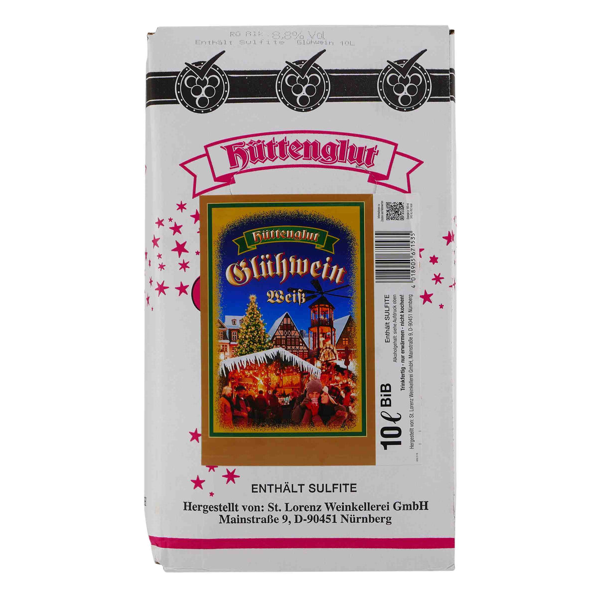Hüttenglut Glühwein Weiß 10L BIB