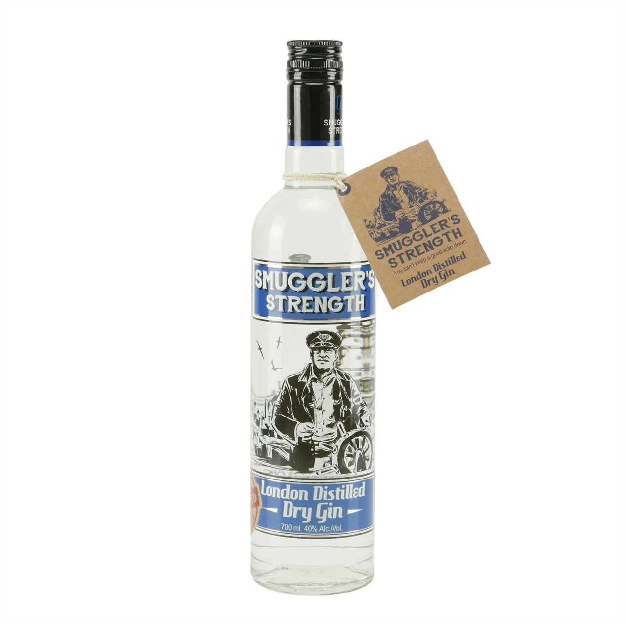 Smugglers Strength London Dry Gin mit Geschenk-Holzkiste