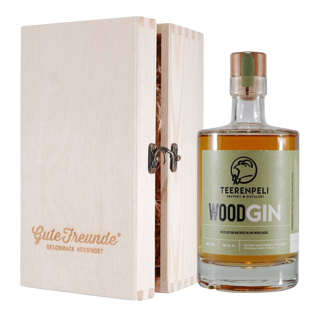Teerenpeli Wood Gin mit Geschenk-Holzkiste