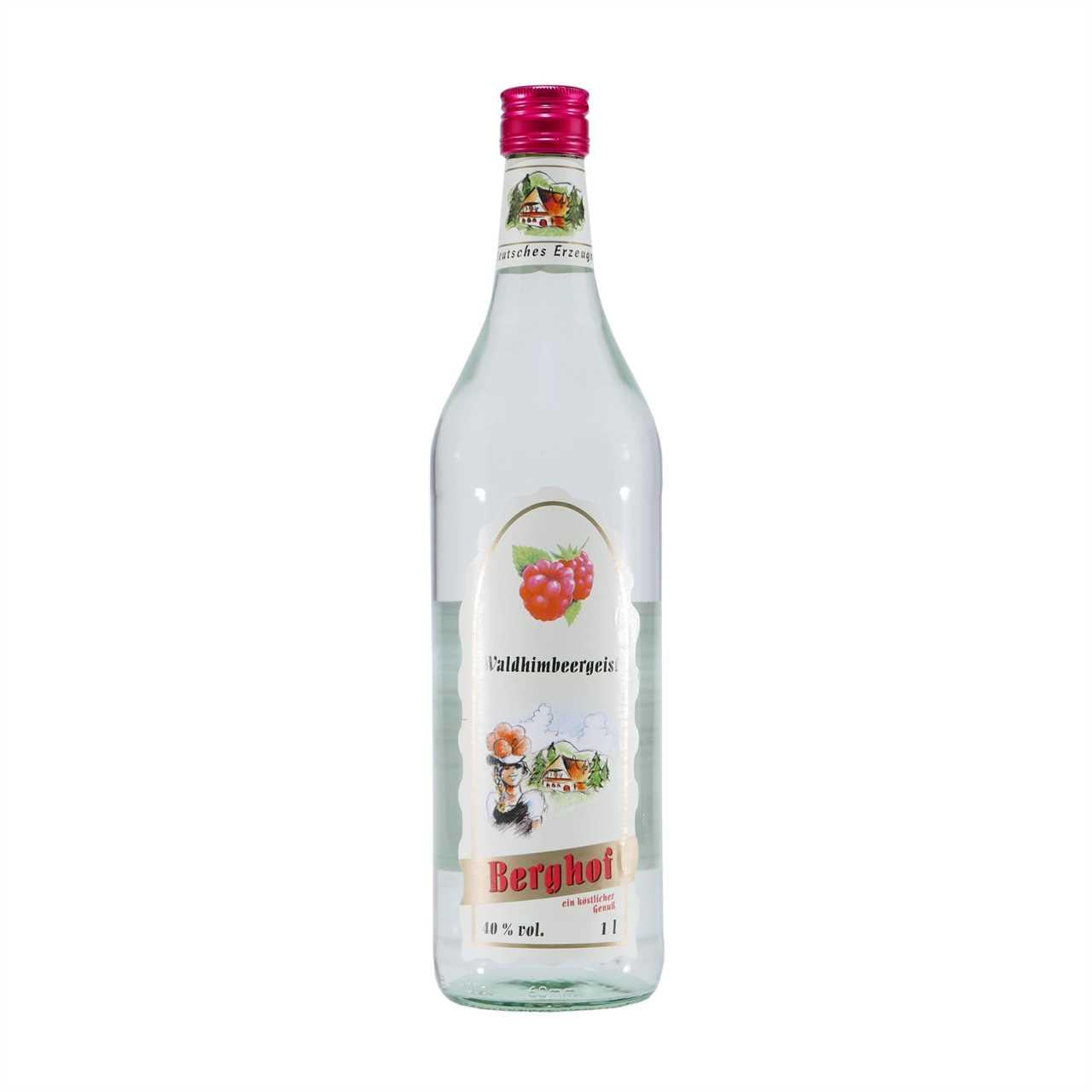 Berghof Waldhimbeergeist mit Geschenk-Holzkiste