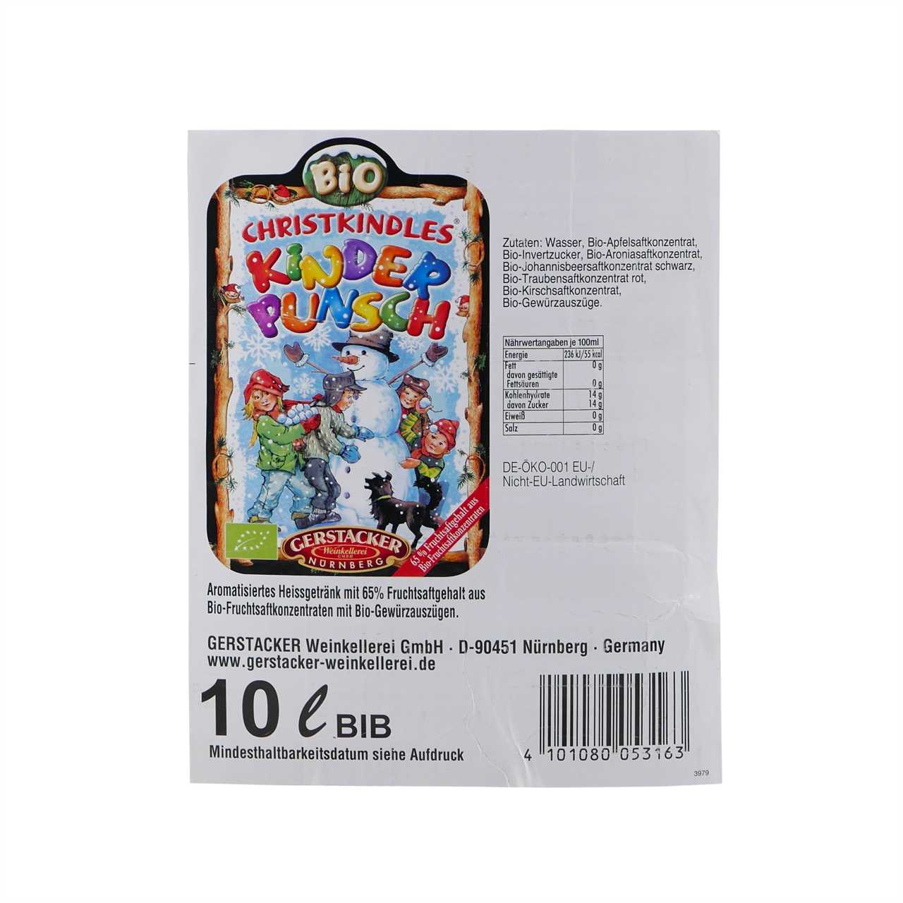 GERSTACKER BIO-Christkindles Kinderpunsch 10L BIB