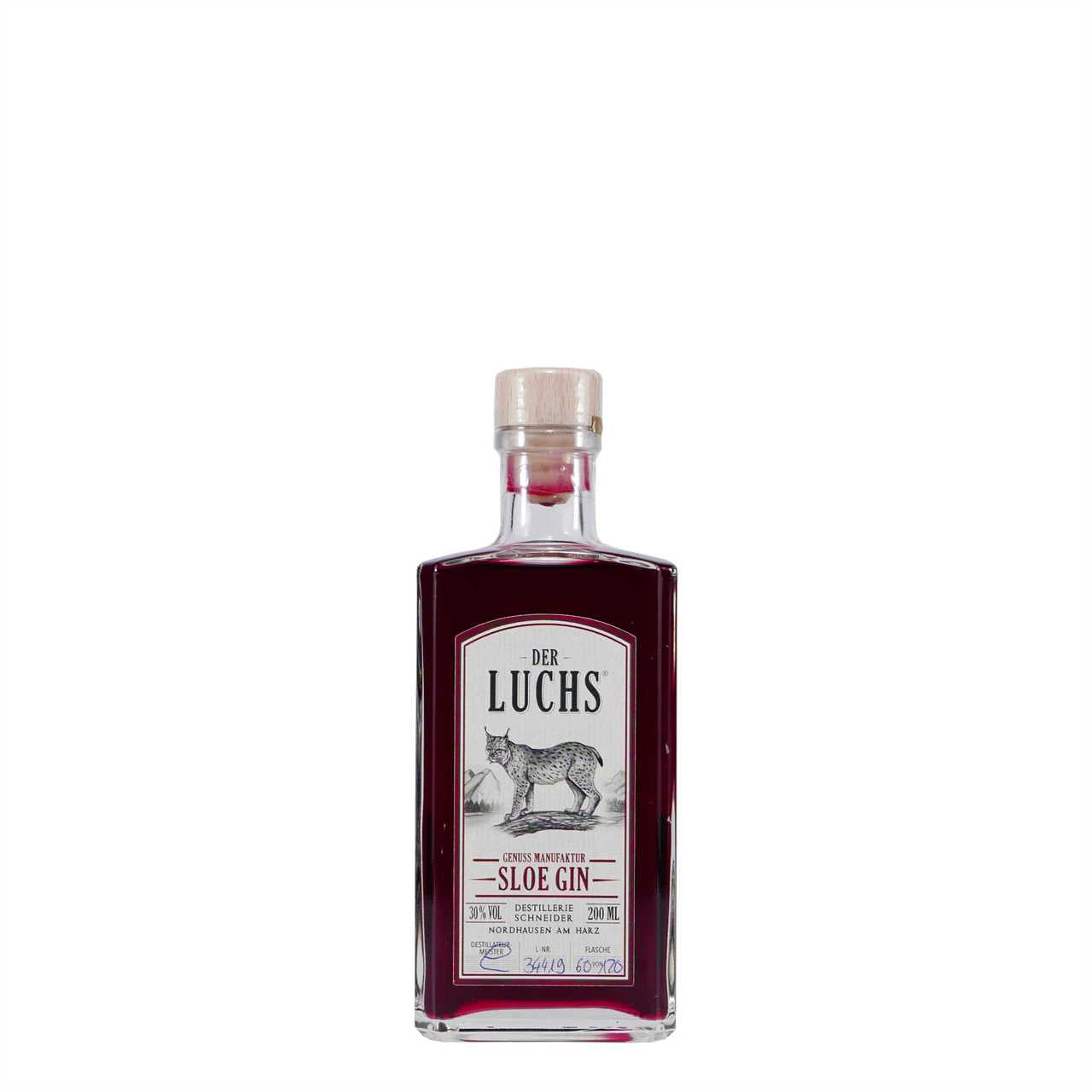 DER LUCHS Sloe Gin 0,2L mit Geschenk-Holzkiste