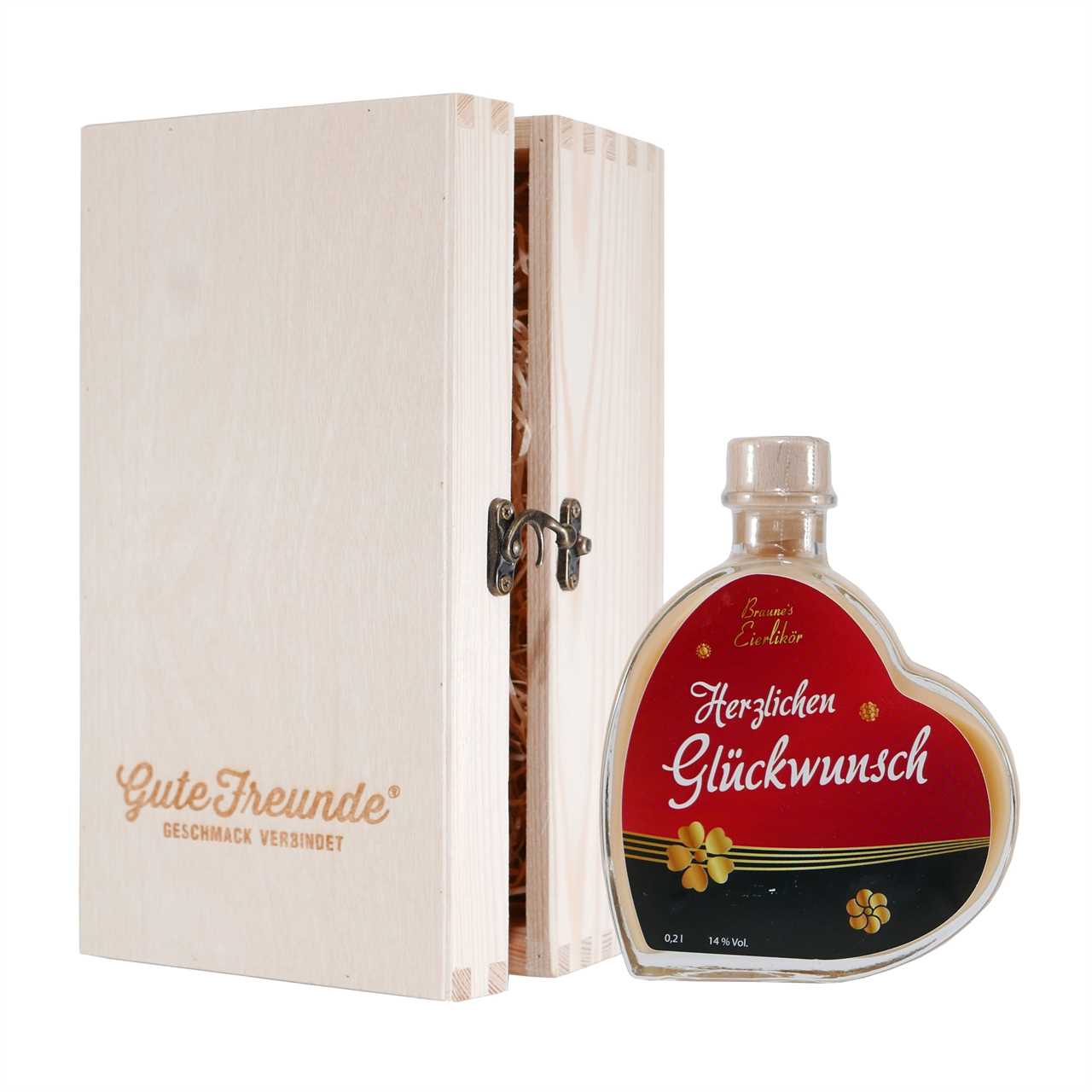 Braune's Eierlikör-Herz "Glückwunsch" mit Geschenk-HK
