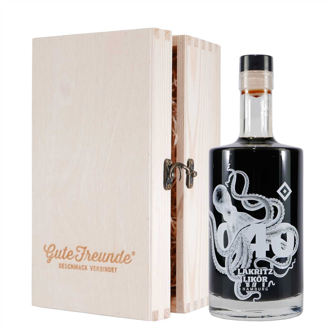 040 HSV - Lakritz Likör mit Geschenk-Holzkiste