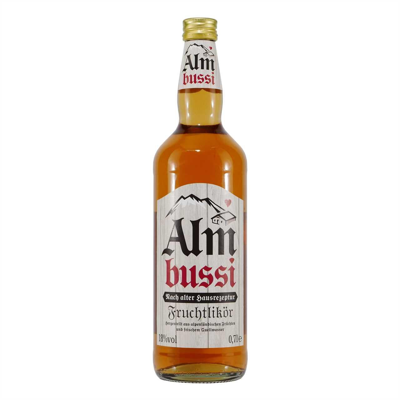 Mackenstedter Almbussi Likör mit Geschenk-Holzkiste