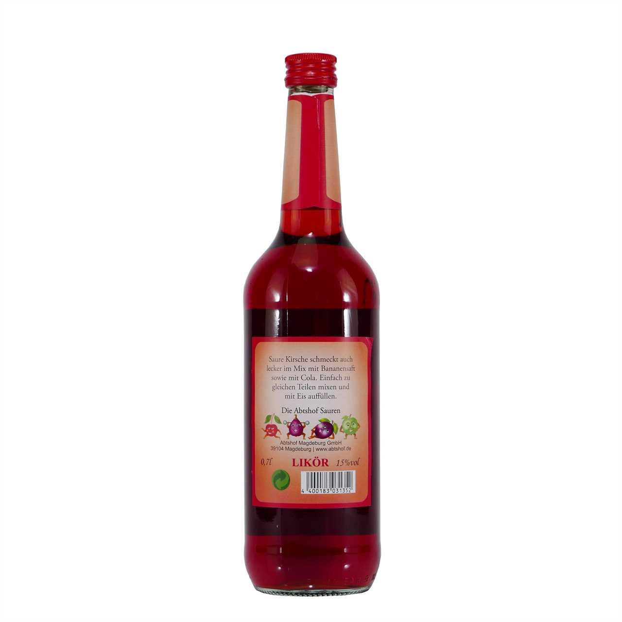 Abtshof Saure Kirsche-Likör mit Geschenk-Holzkiste