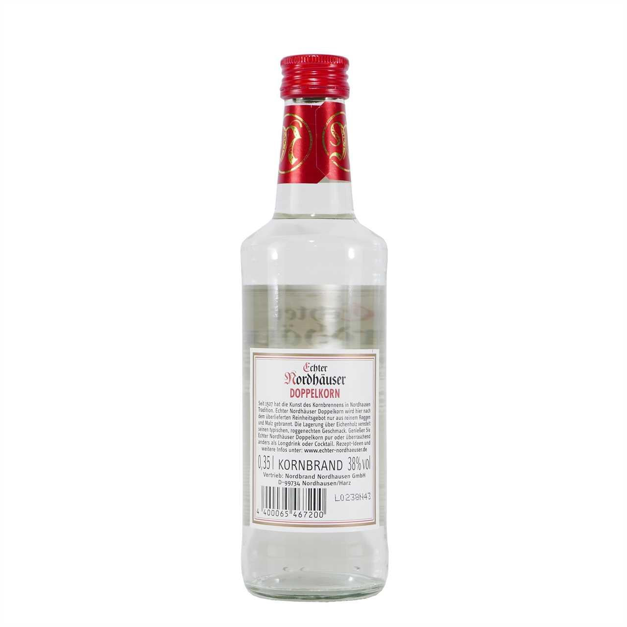 Echter Nordhäuser Doppelkorn (0,35L) mit Geschenk-Holzkiste