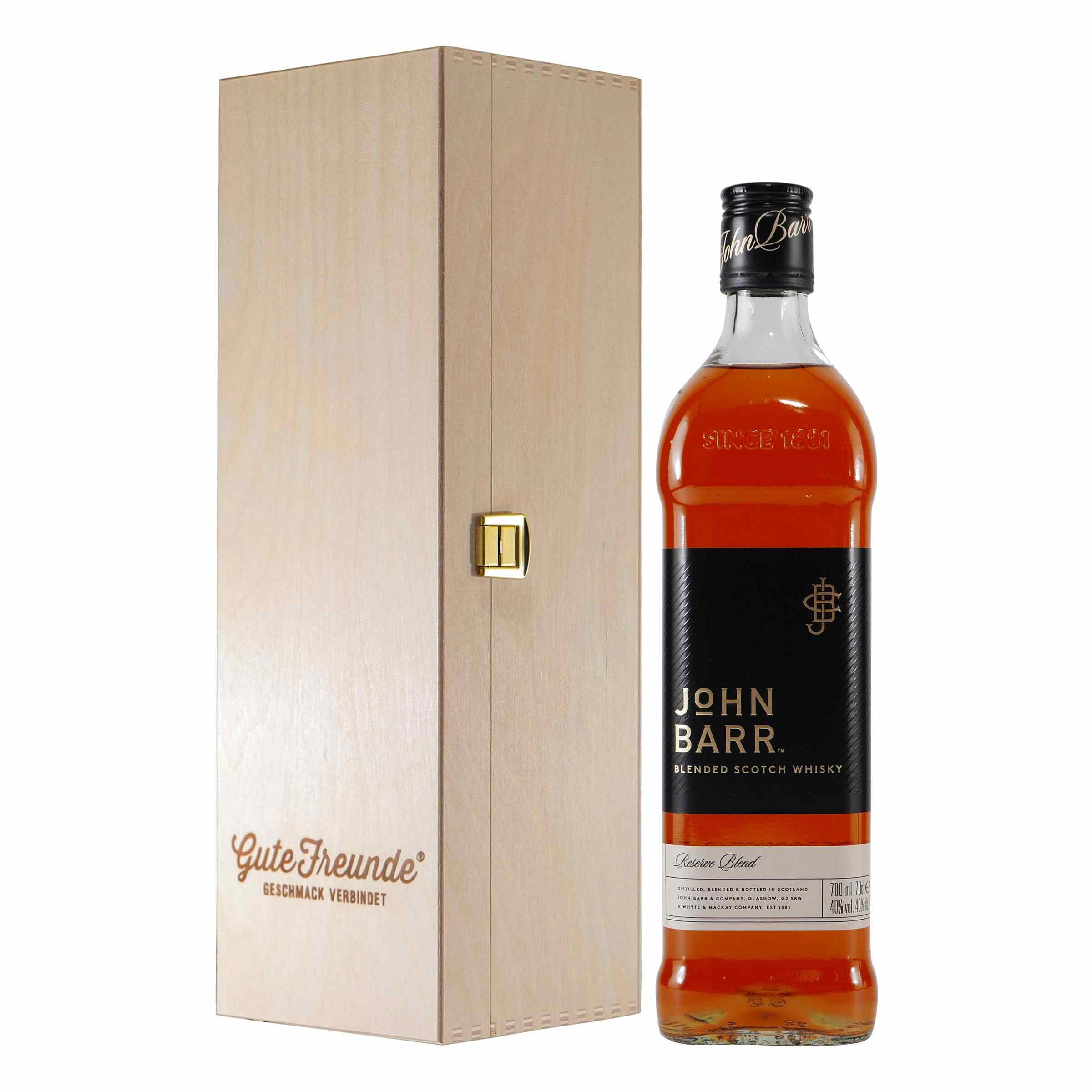 John Barr Blended Scotch Whisky mit Geschenk-Holzkiste