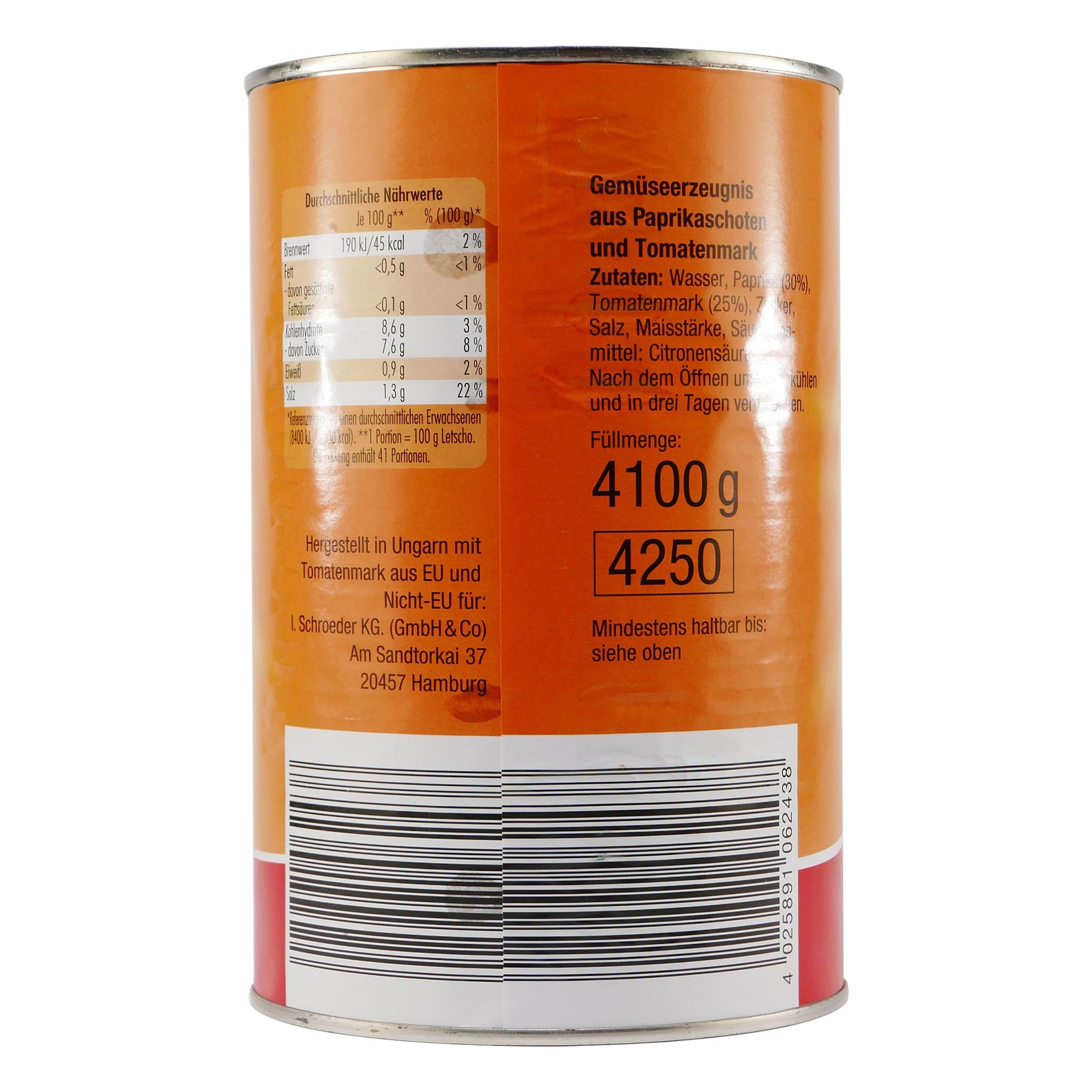 Jütro Original ungarisches Letscho 4,1KG