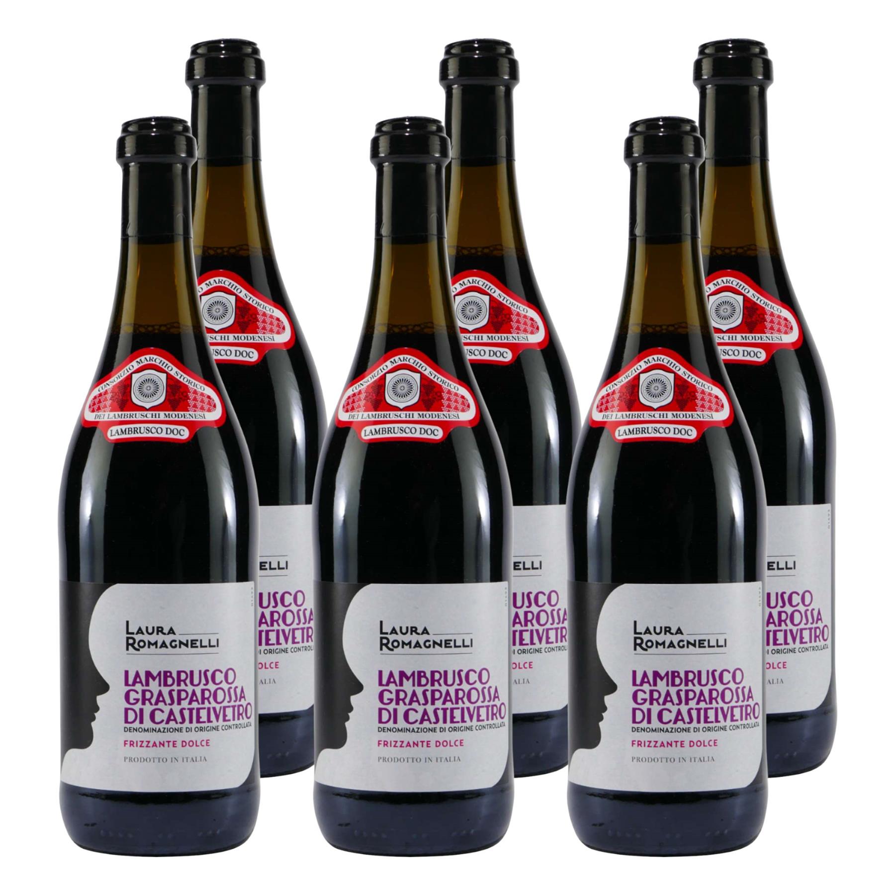 Lambrusco Grasparossa Perlwein DOC -lieblich- (6 x 0,75L)