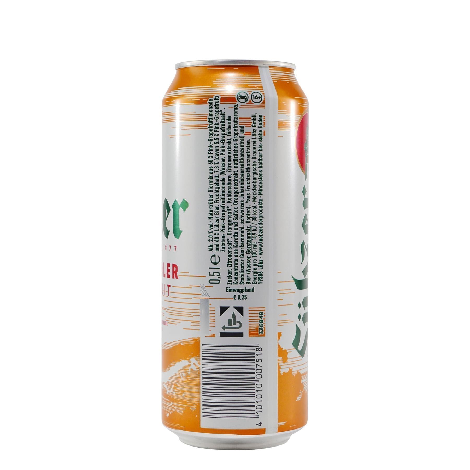 Lübzer Naturradler Grapefruit (24 x 0,5L) EINWEG