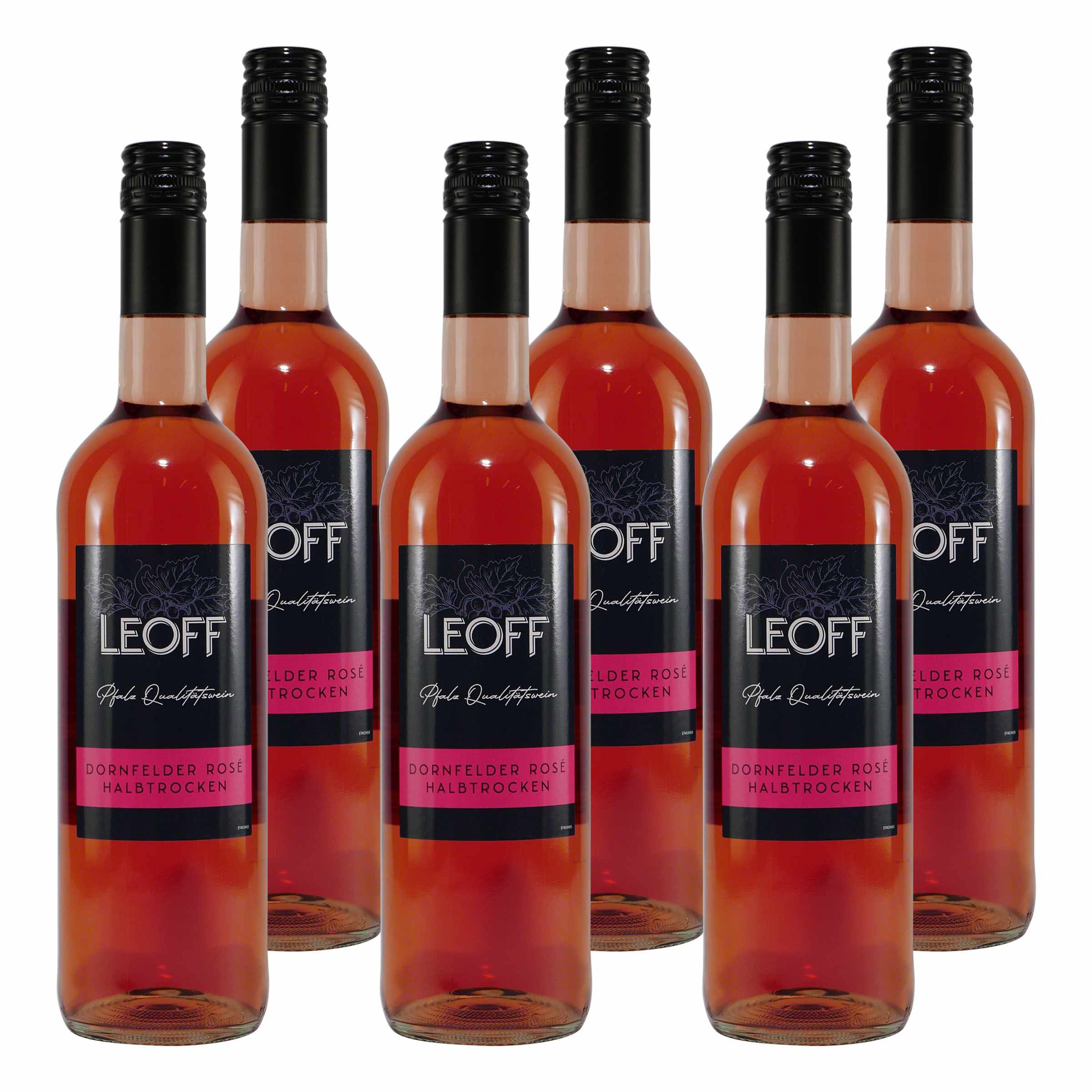 Leoff Dornfelder Rosé QbA -halbtrocken- (6 x 0,75L)