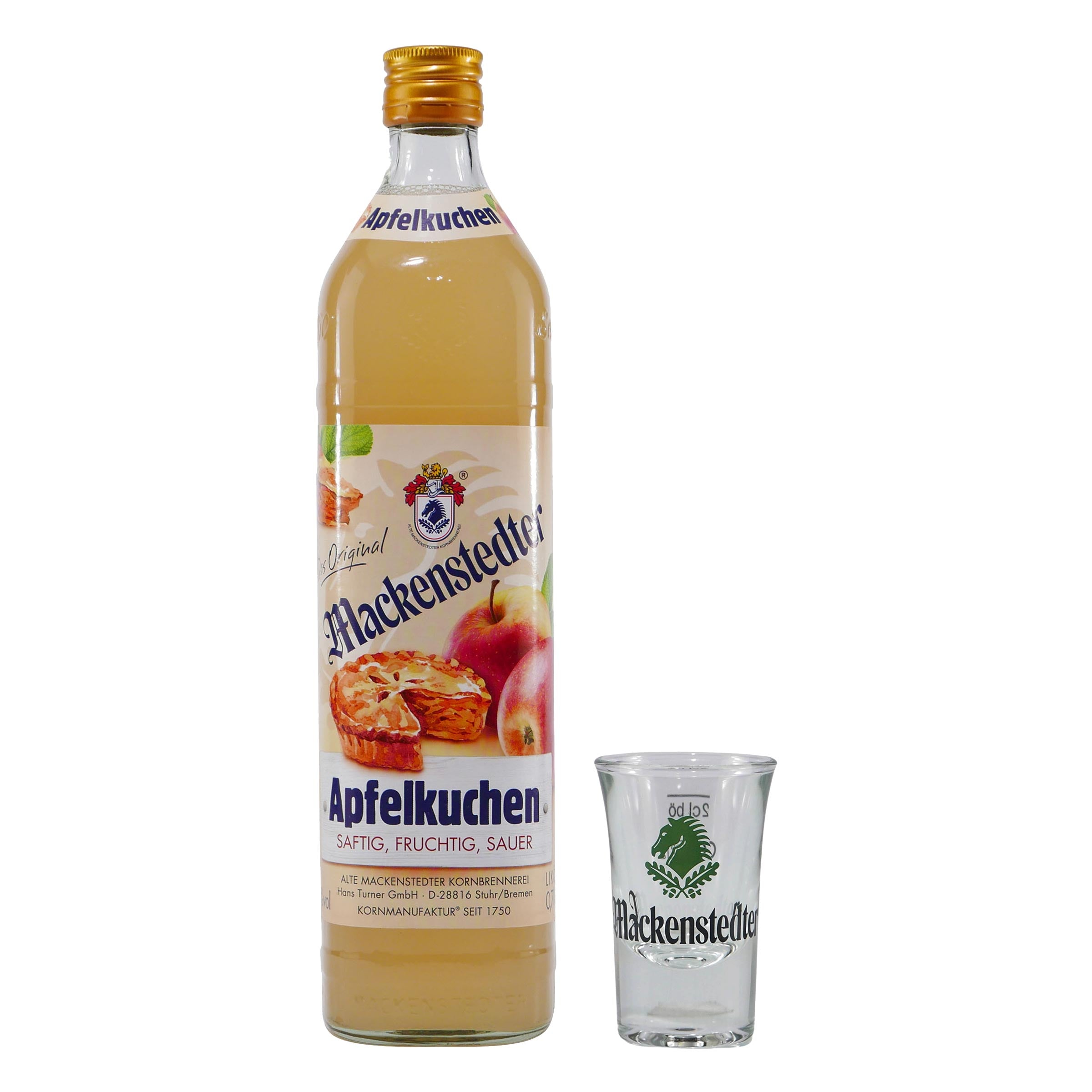 Mackenstedter Apfelkuchen Likör mit 6x Shotgläser