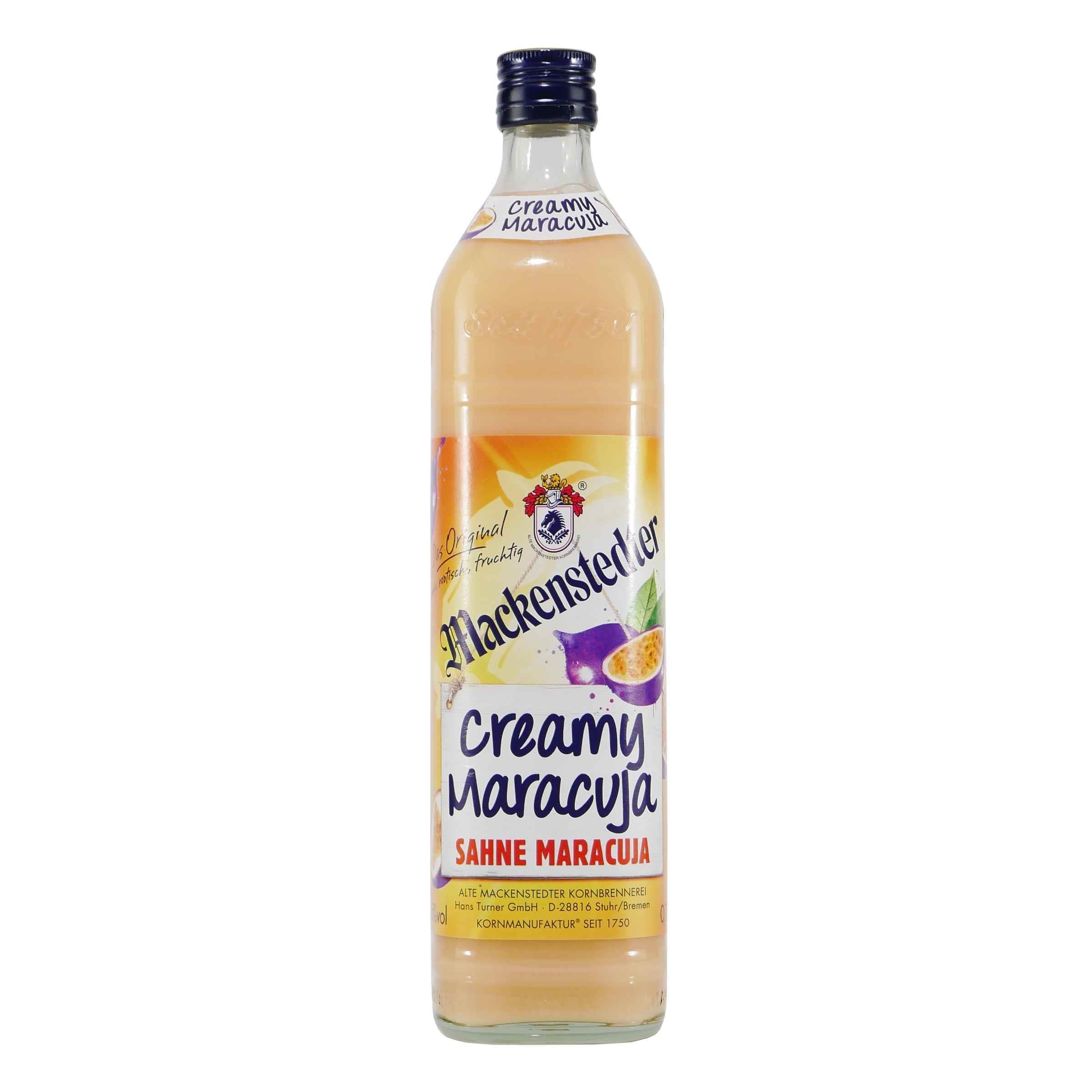 Mackenstedter Creamy-Maracuja Likör mit 6x Shotgläser