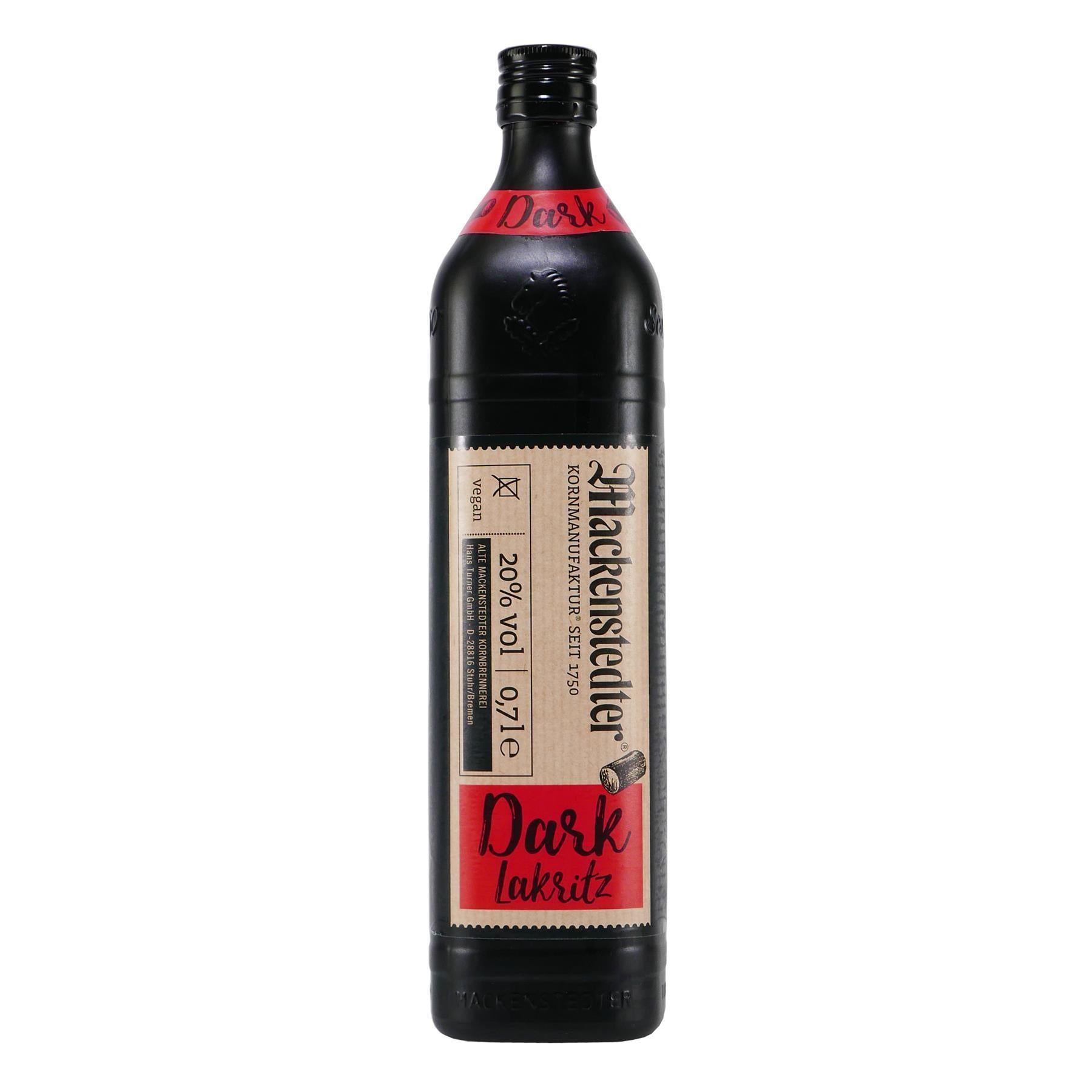 Mackenstedter Dark-Lakritz Likör mit 6x Shotgläser