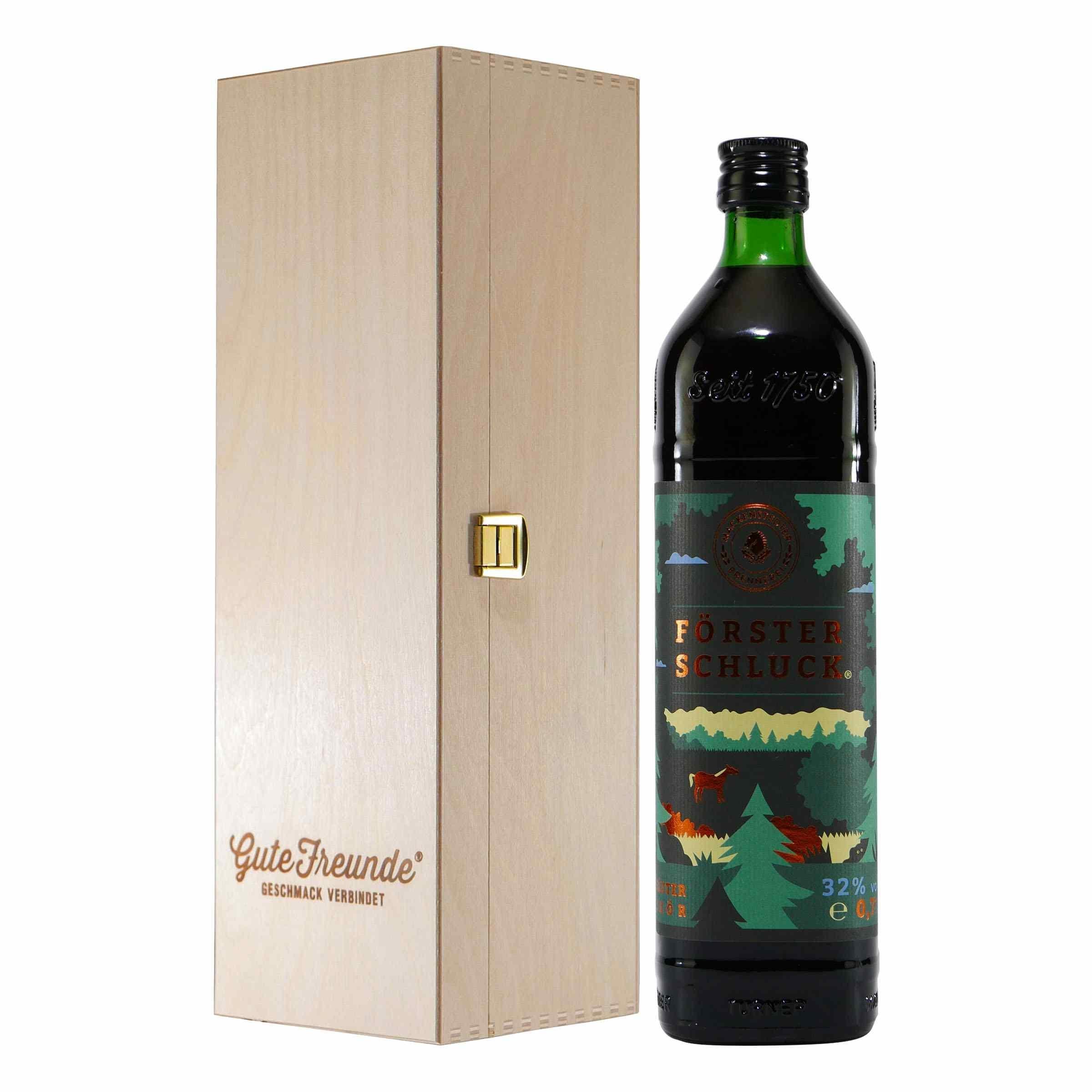 Mackenstedter Försterschluck mit Geschenk-Holzkiste