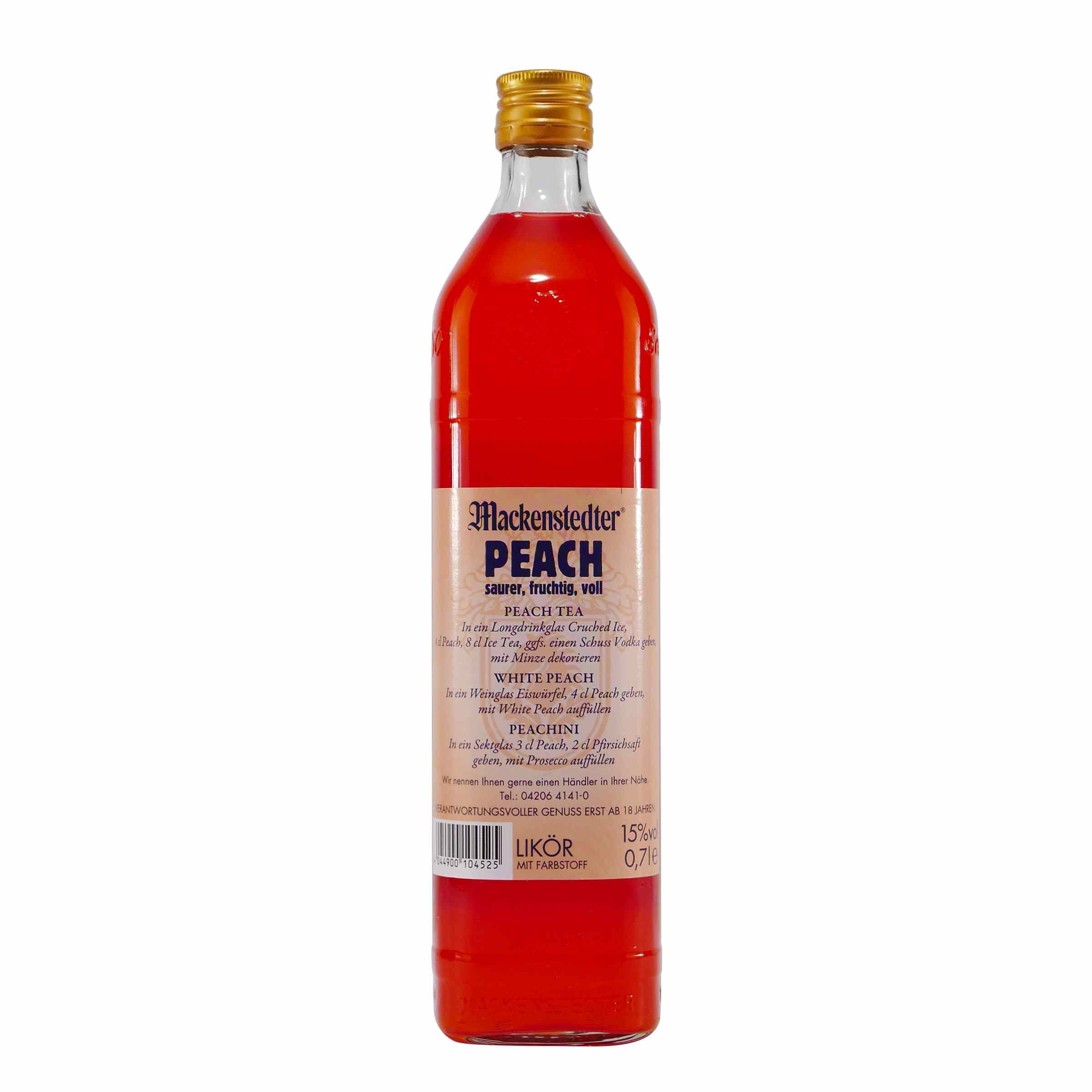 Mackenstedter Peach Saurer Pfirsich Likör (6 x 0,7L)
