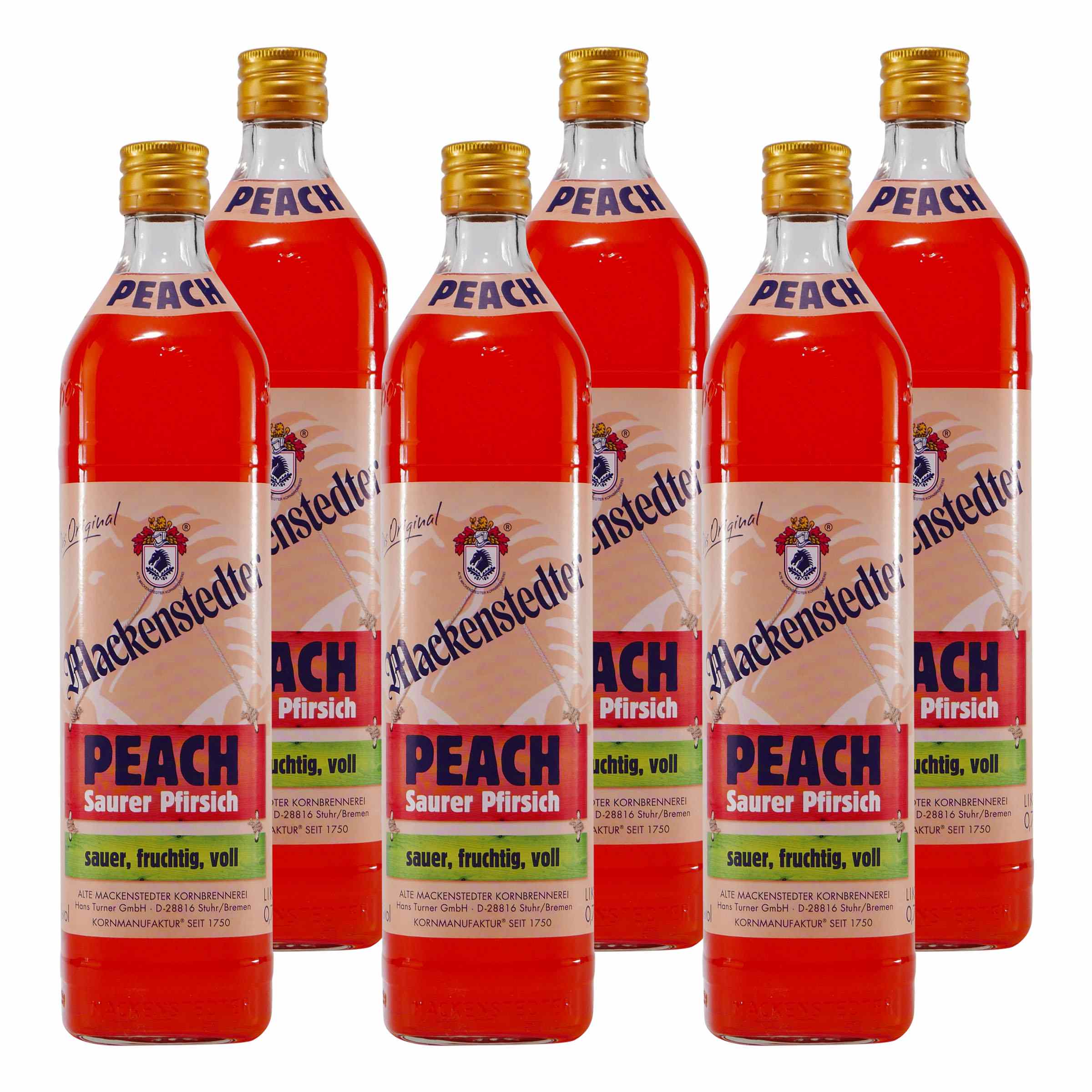 Mackenstedter Peach Saurer Pfirsich Likör (6 x 0,7L)