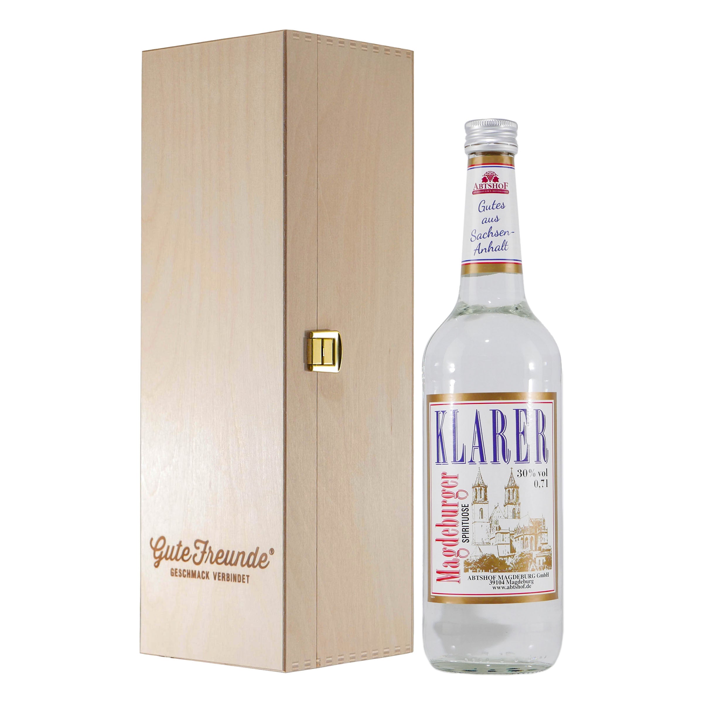 Abtshof Magdeburger Klarer 0,35L mit Geschenk-HK