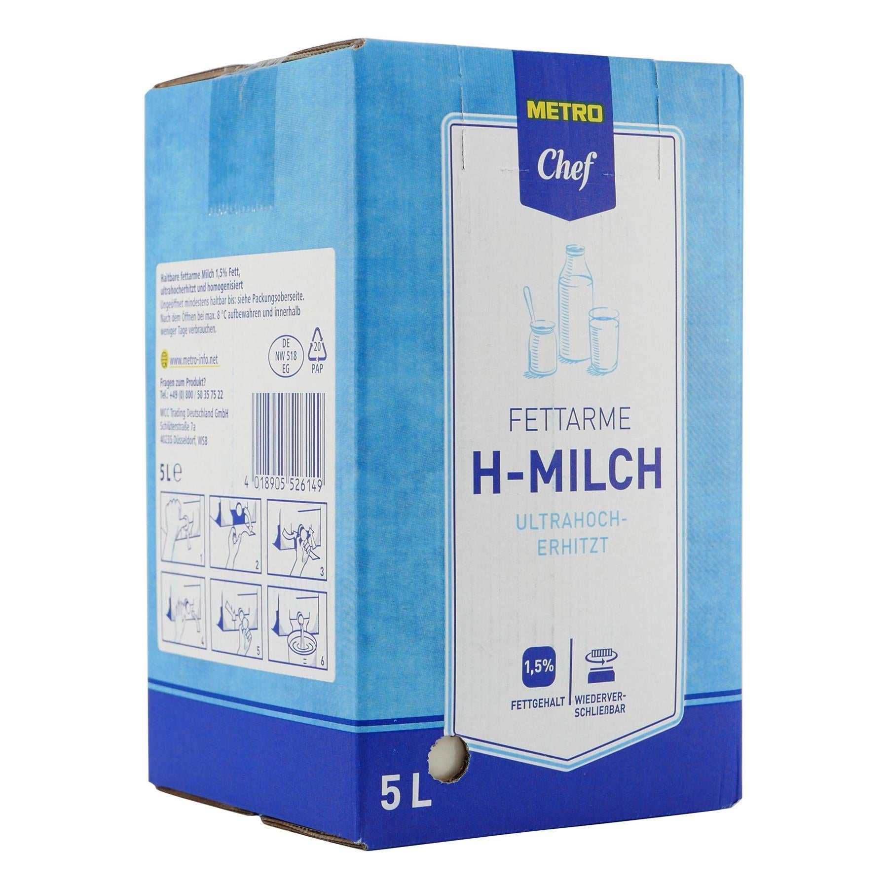 h milch aufbewahren M.C. Fettarme haltbare Milch 1,5% Fett BIB 5L ? Leicht, frisch und  praktisch verpackt