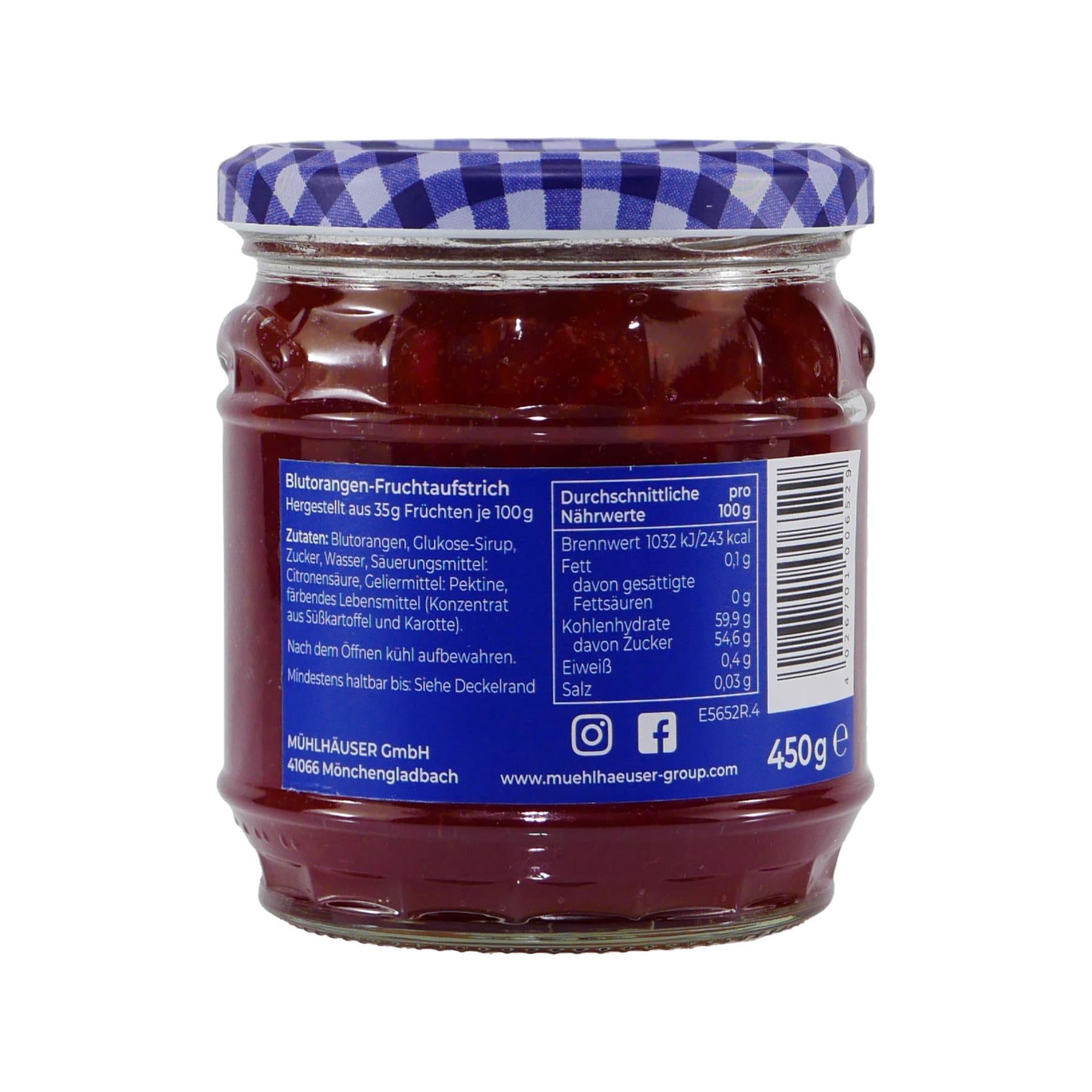 Mühlhäuser Blutorangen Konfitüre (8 x 0,45 Kg)